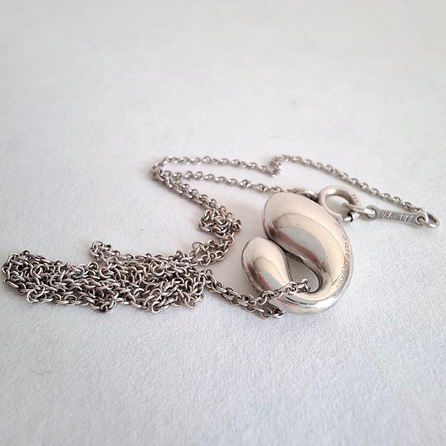 Elsa Peretti Tiffany & Co Double Teardrop Pendant Necklace in Sterling Silver