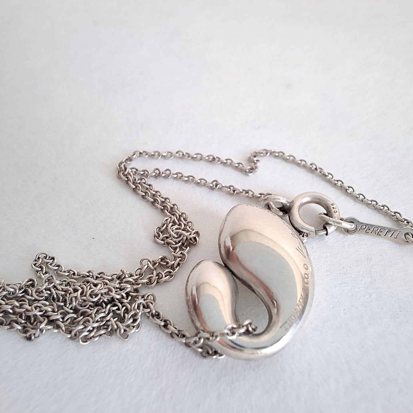 Elsa Peretti Tiffany & Co Double Teardrop Pendant Necklace in Sterling Silver