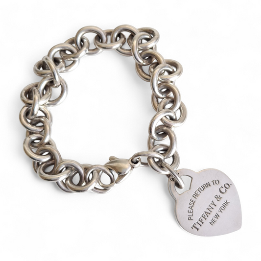 Vintage Return to Tiffany & Co New York Heart Tag Charm Bracelet