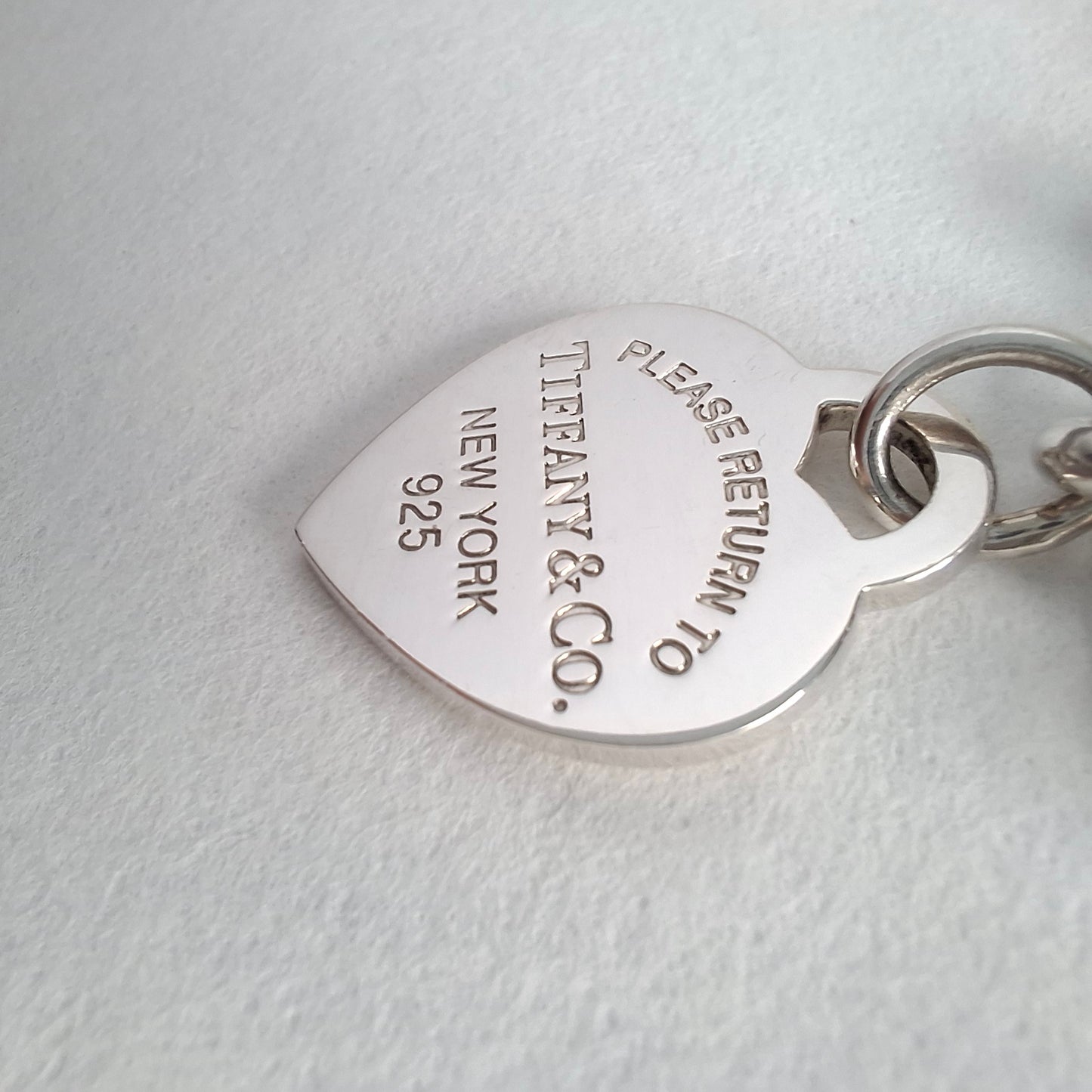 Return to Tiffany Heart Tag Charm Bracelet in Sterling Silver with Box & Pouch