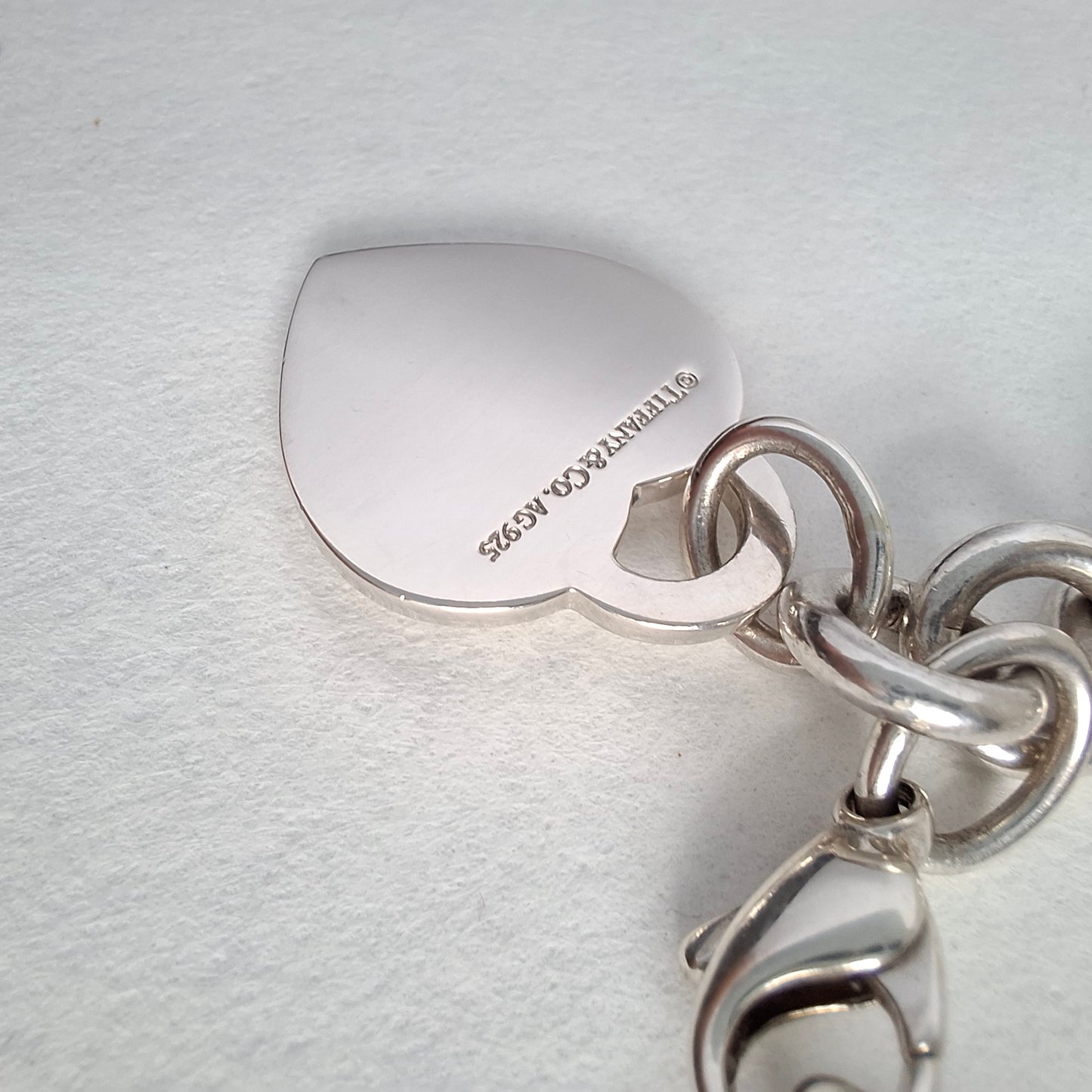 Return to Tiffany Heart Tag Charm Bracelet in Sterling Silver with Box & Pouch