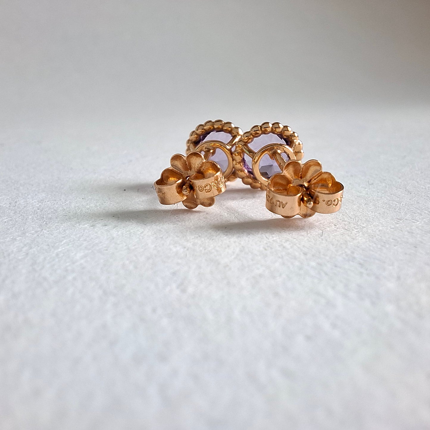 Tiffany & Co 18k Gold Purple Amethyst Sparkler Earrings