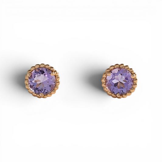 Tiffany & Co 18k Gold Purple Amethyst Sparkler Earrings