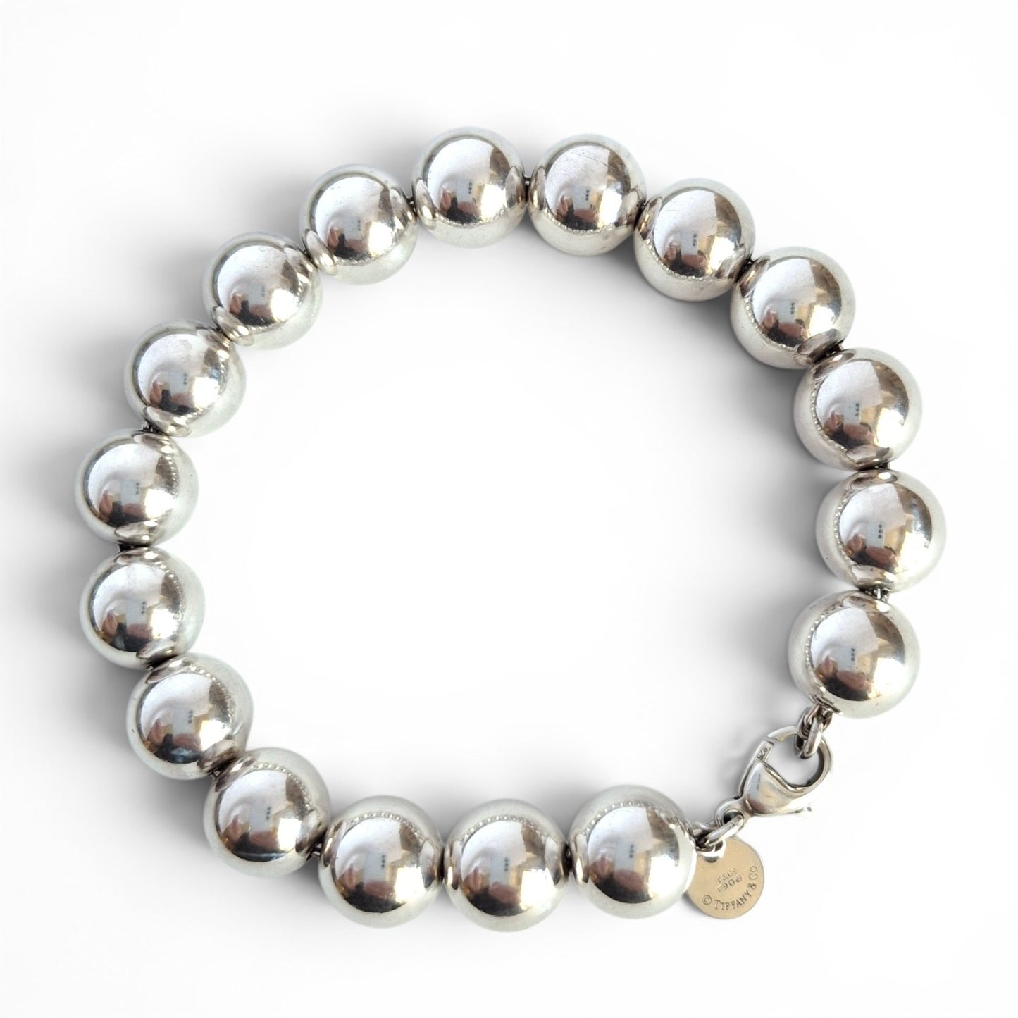 Vintage Tiffany & Co HardWear 10mm Bead Bracelet in Hallmarked 925 Sterling Silver