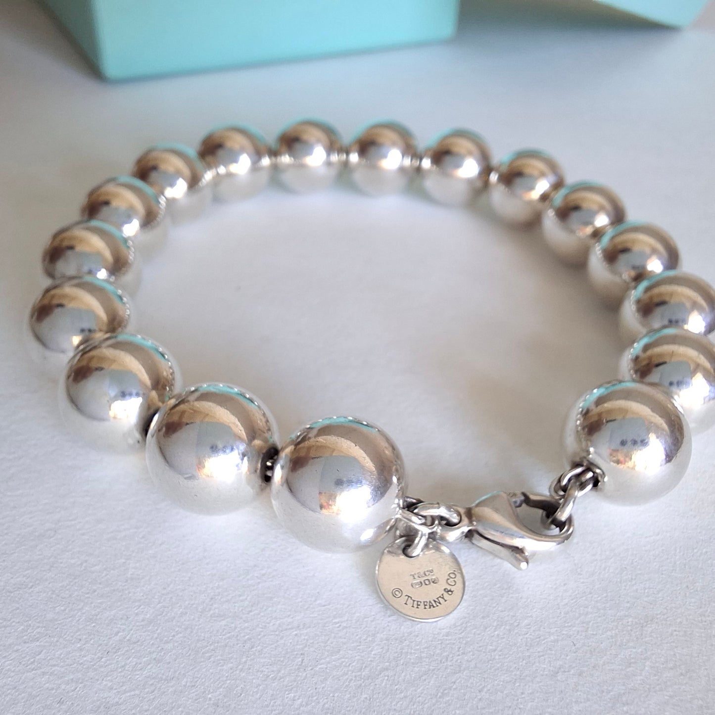Vintage Tiffany & Co HardWear 10mm Bead Bracelet in Hallmarked 925 Sterling Silver