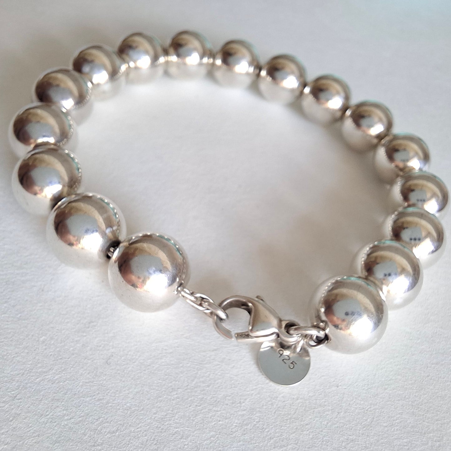 Vintage Tiffany & Co HardWear 10mm Bead Bracelet in Hallmarked 925 Sterling Silver