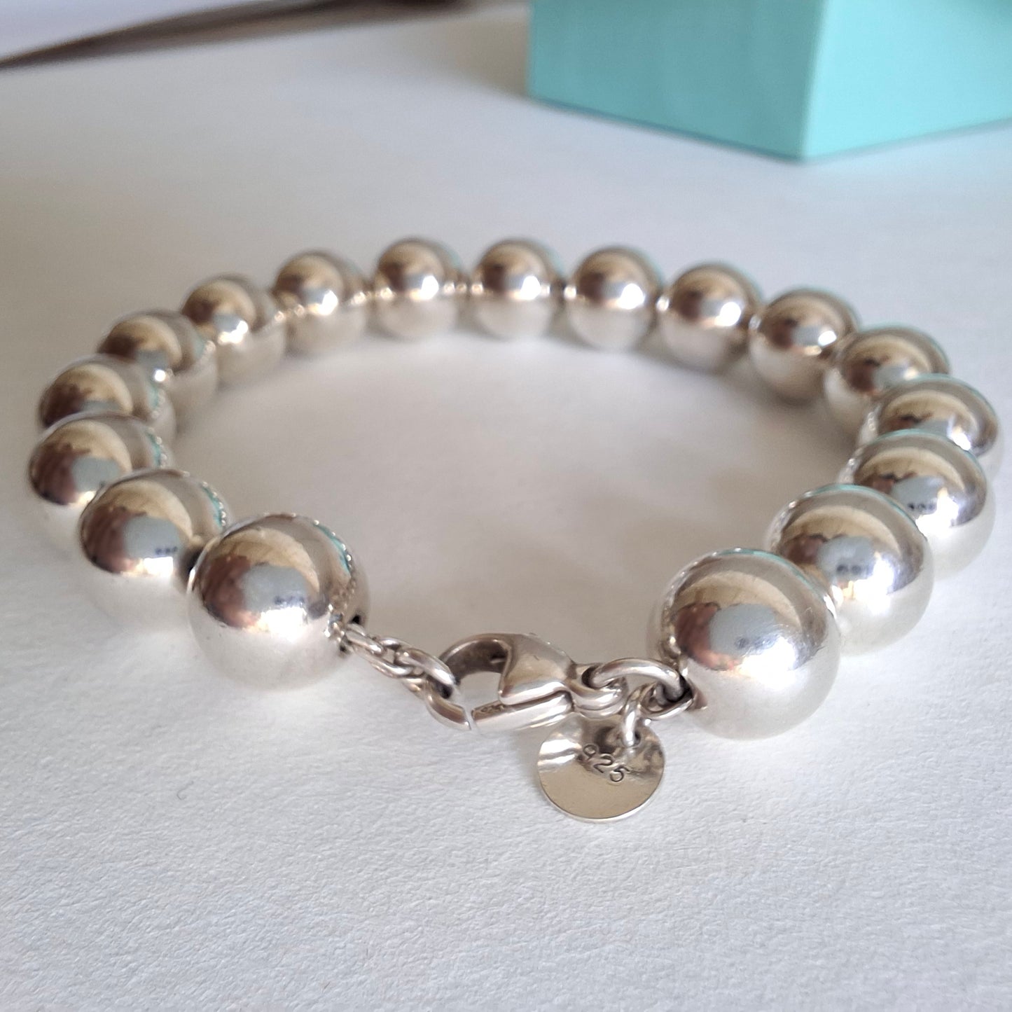 Vintage Tiffany & Co HardWear 10mm Bead Bracelet in Hallmarked 925 Sterling Silver