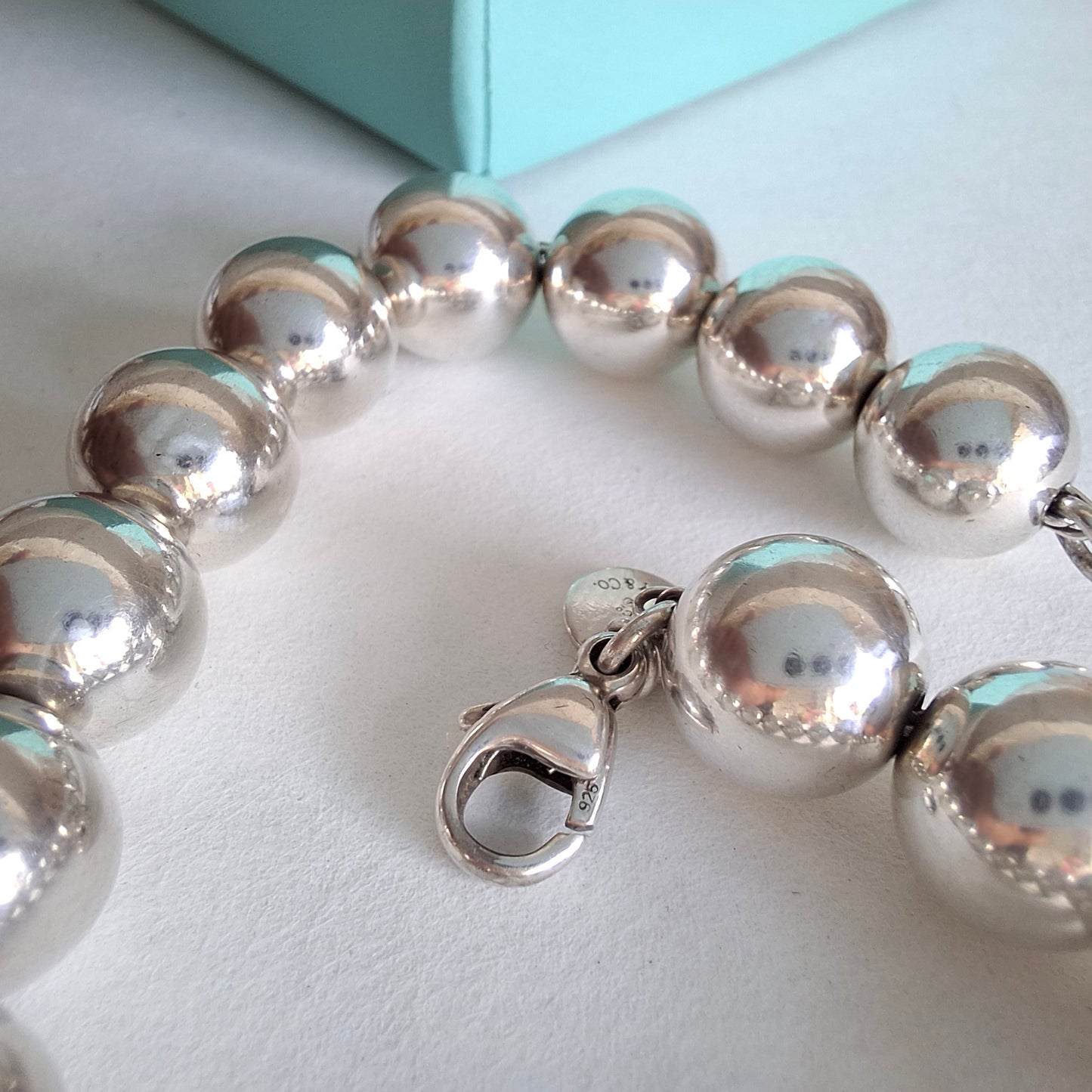 Vintage Tiffany & Co HardWear 10mm Bead Bracelet in Hallmarked 925 Sterling Silver