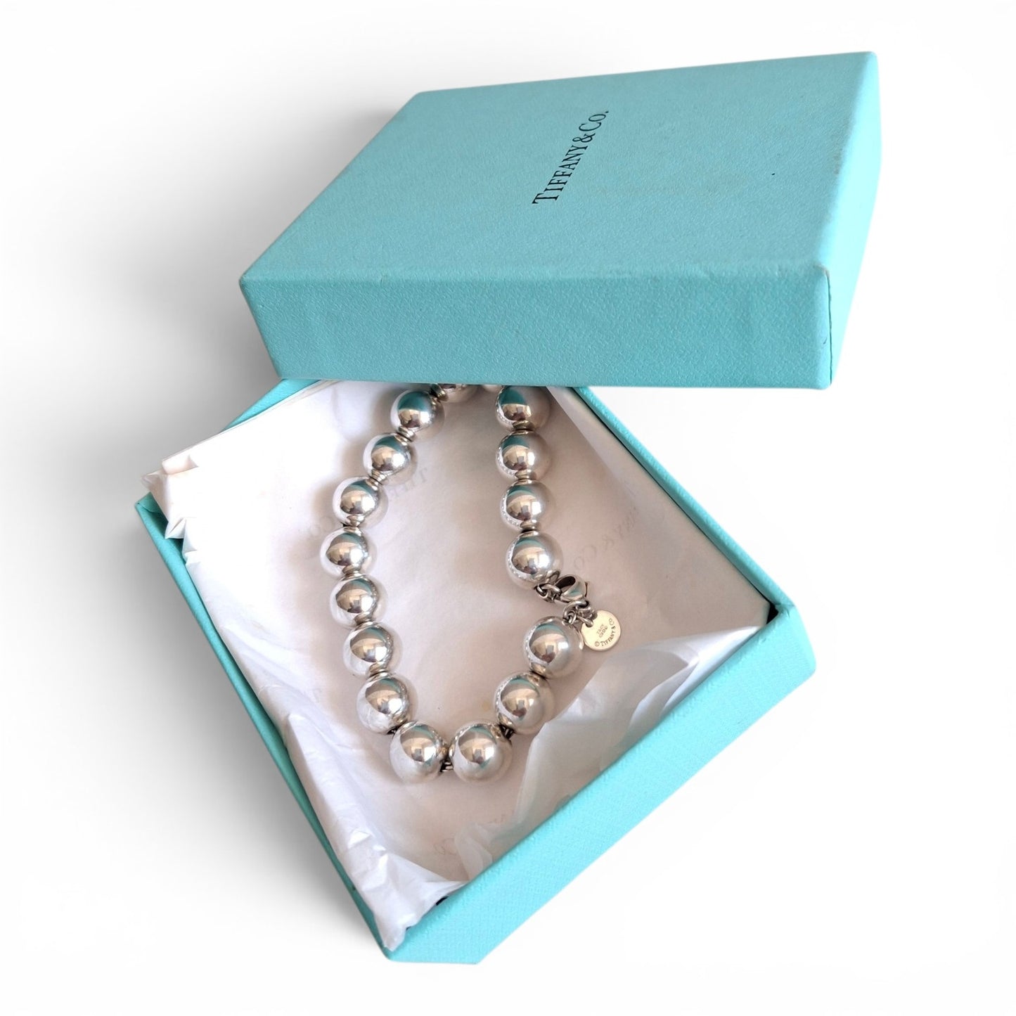 Vintage Tiffany & Co HardWear 10mm Bead Bracelet in Hallmarked 925 Sterling Silver
