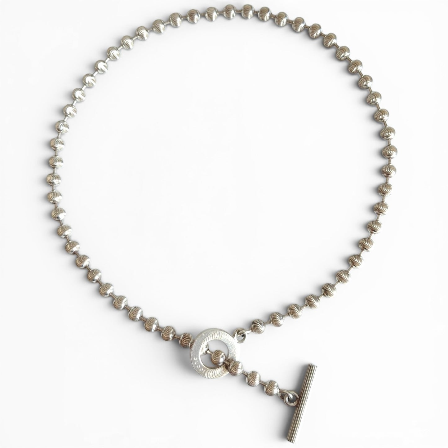 Gucci Diamond Cut Boule Toggle Necklace in 925 Sterling Silver
