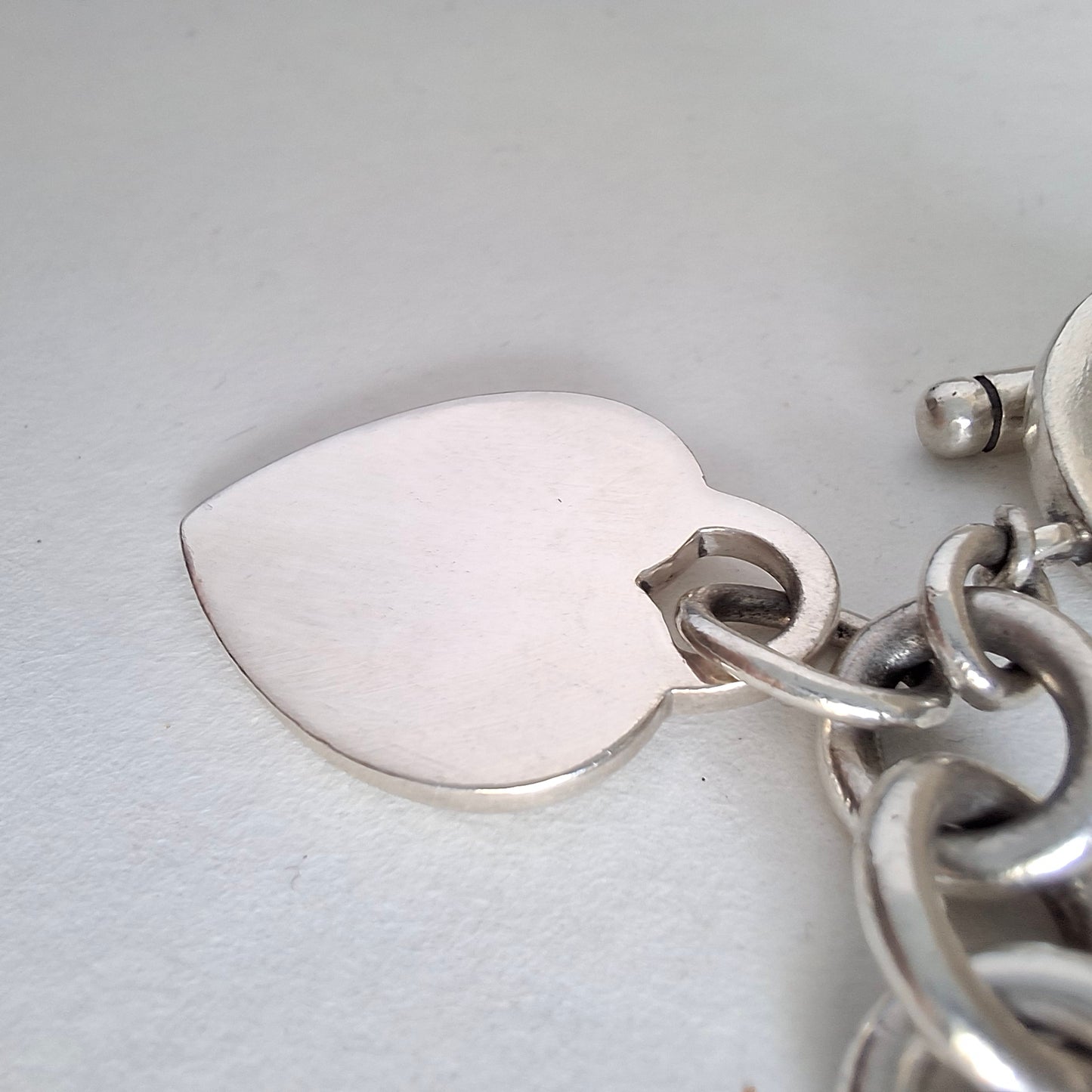 Vintage Tiffany & Co Heart Charm Toggle Bracelet in 925 Sterling Silver
