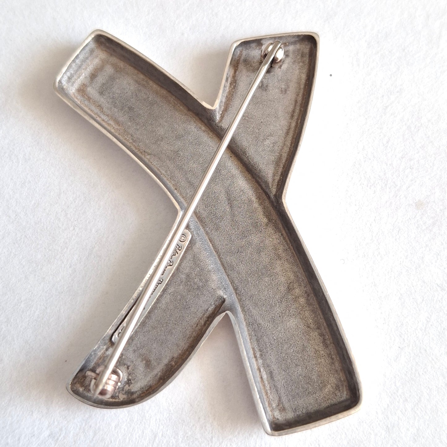 Vintage Paloma Picasso Graffiti X Pin Brooch in Hallmarked 925 Sterling Silver