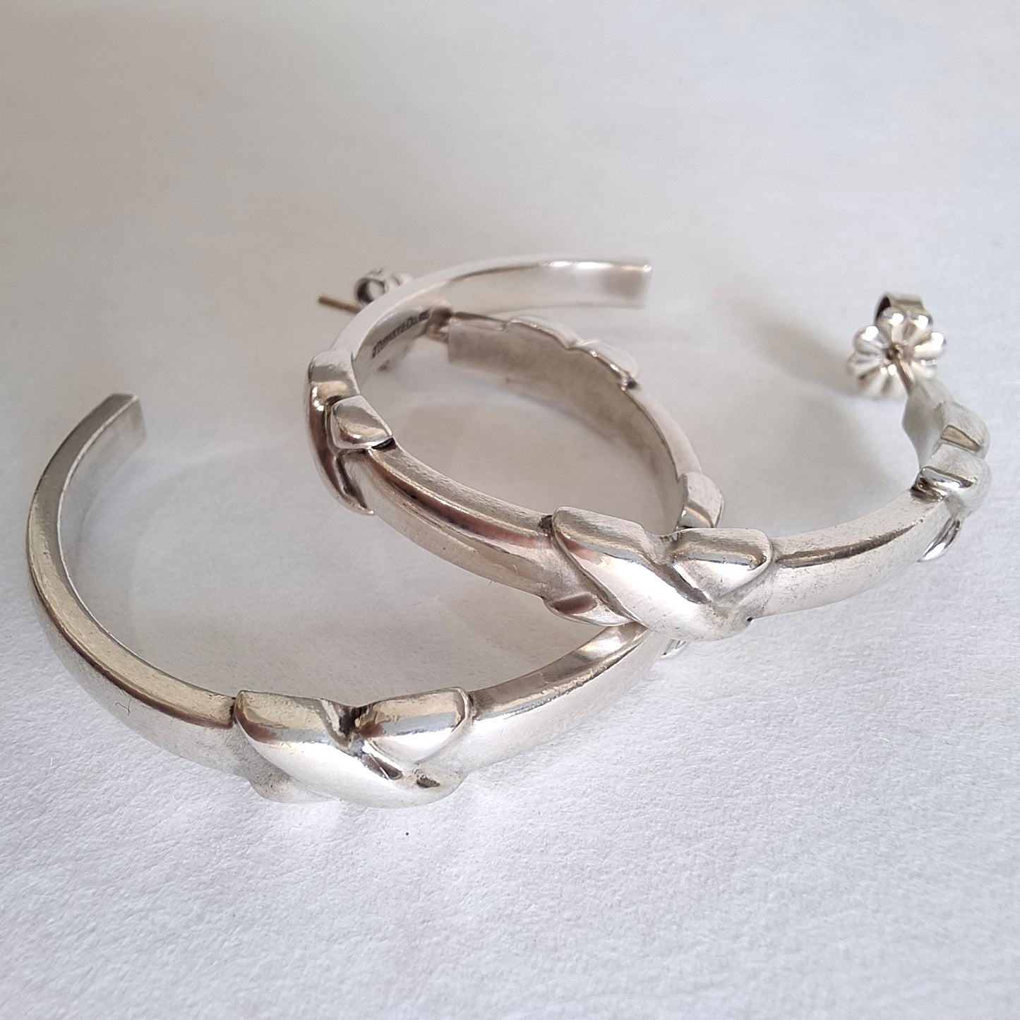 Tiffany & Co Signature X Hoop Earrings in 925 Sterling Silver