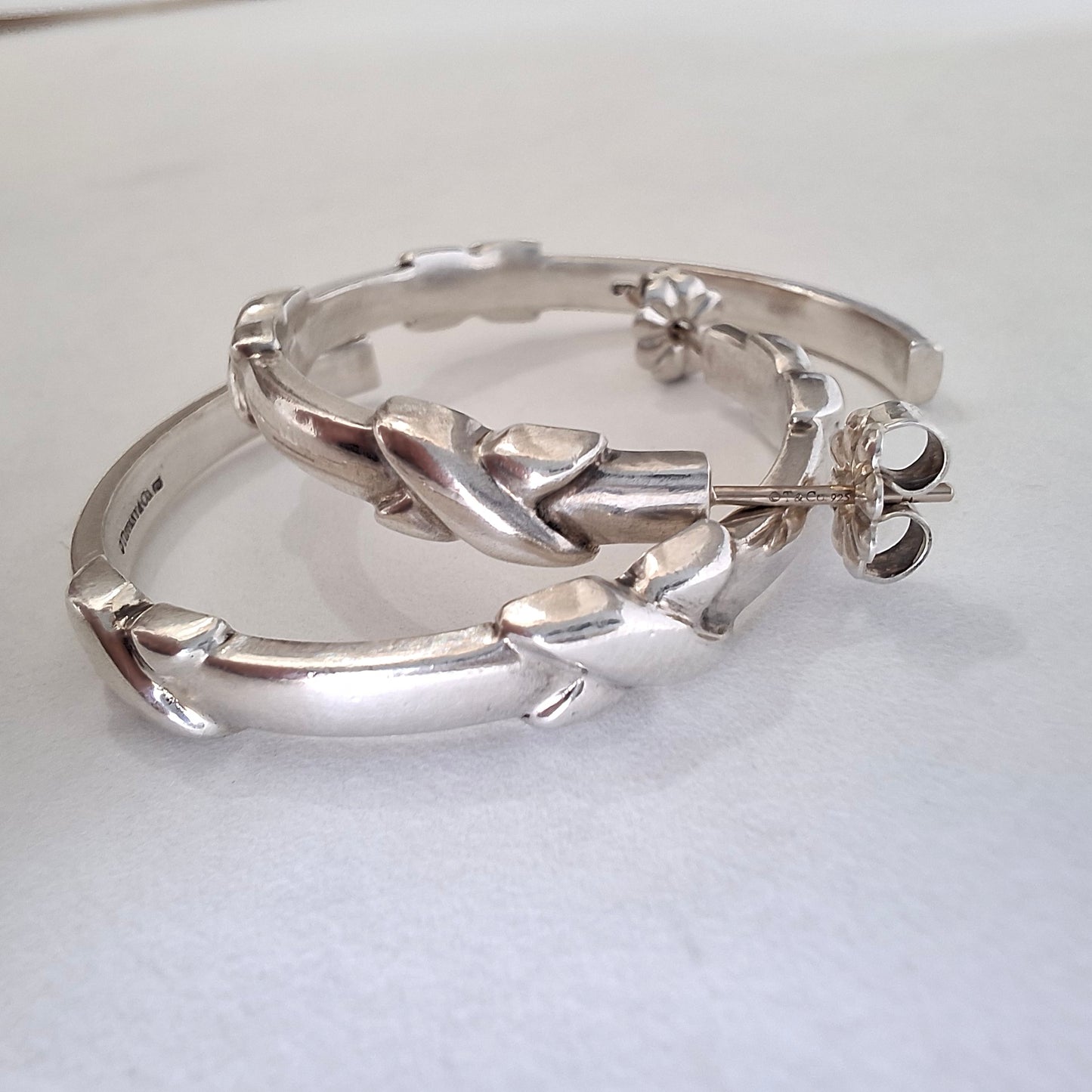 Tiffany & Co Signature X Hoop Earrings in 925 Sterling Silver