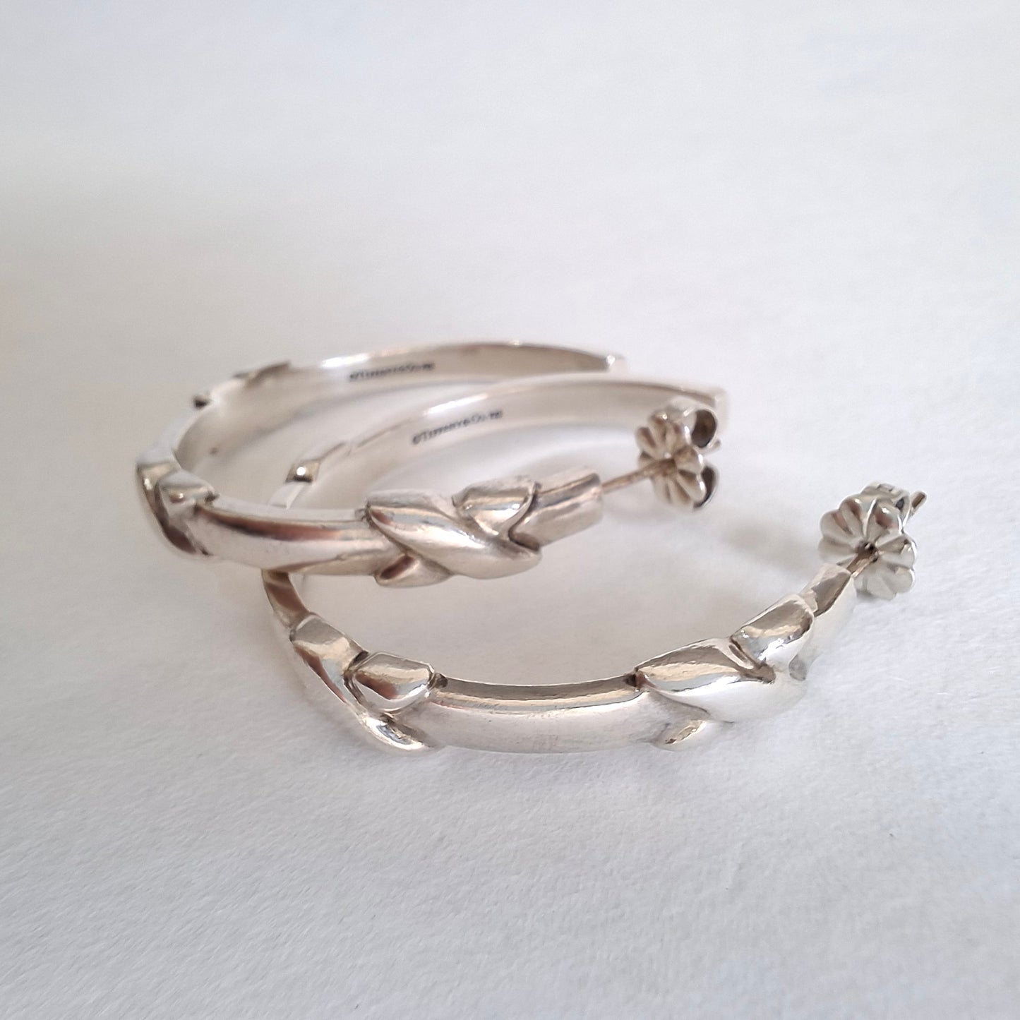 Tiffany & Co Signature X Hoop Earrings in 925 Sterling Silver