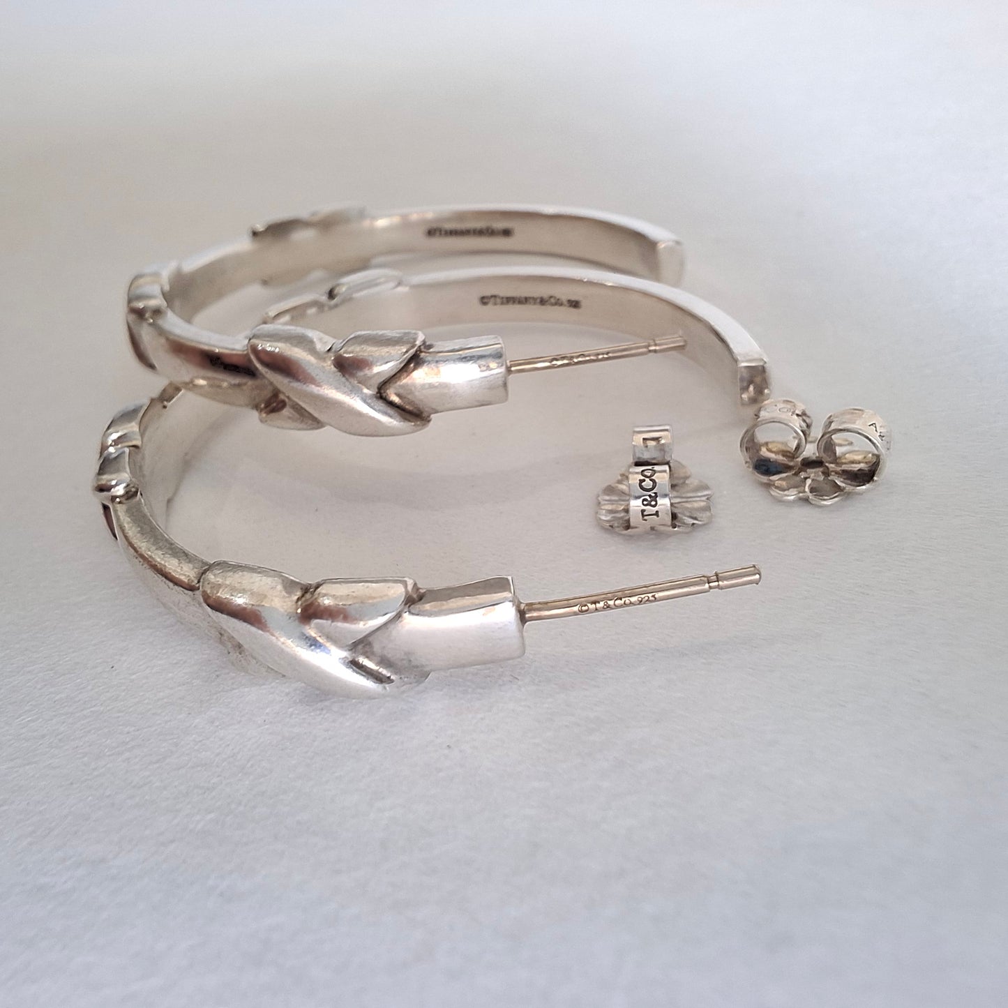 Tiffany & Co Signature X Hoop Earrings in 925 Sterling Silver