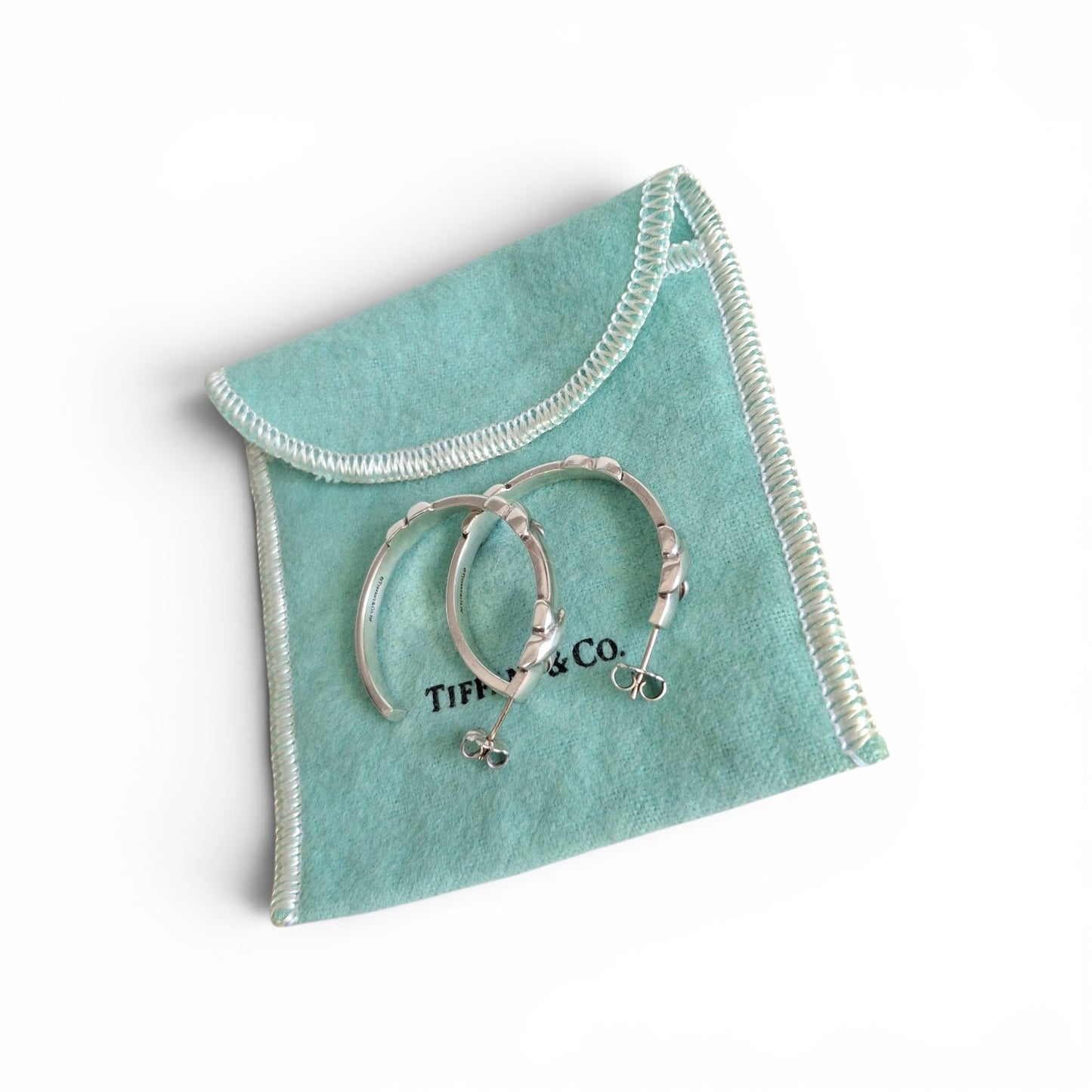 Tiffany & Co Signature X Hoop Earrings in 925 Sterling Silver