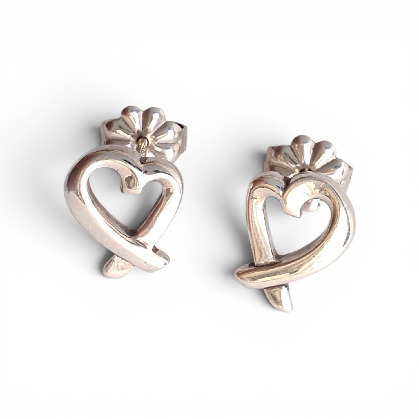 Tiffany & Co Paloma Picasso Loving Heart Earrings in 925 Sterling Silver