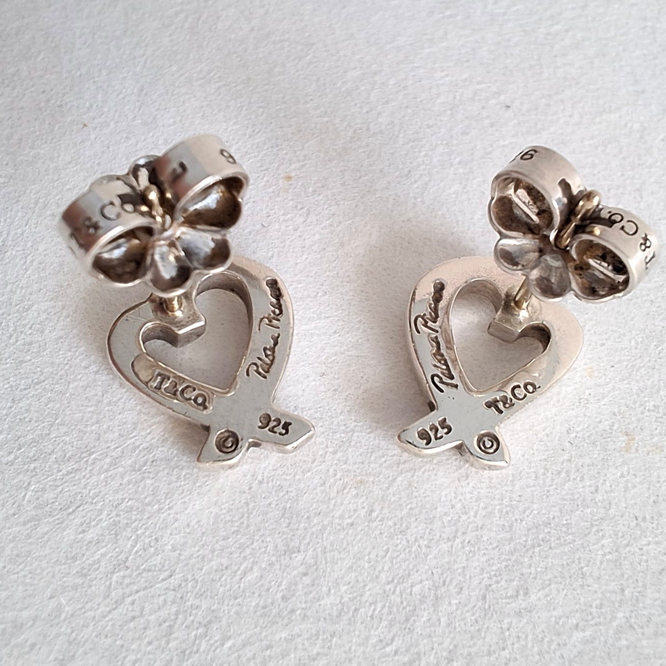 Tiffany & Co Paloma Picasso Loving Heart Earrings in 925 Sterling Silver