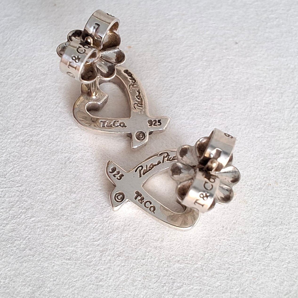 Tiffany & Co Paloma Picasso Loving Heart Earrings in 925 Sterling Silver