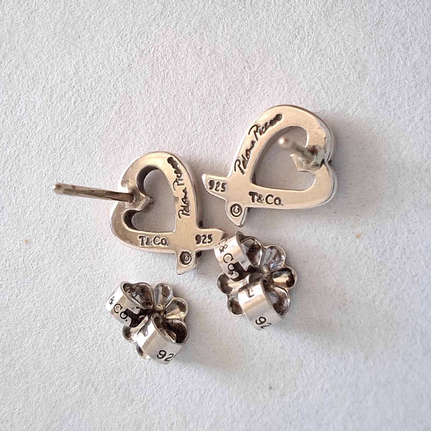 Tiffany & Co Paloma Picasso Loving Heart Earrings in 925 Sterling Silver