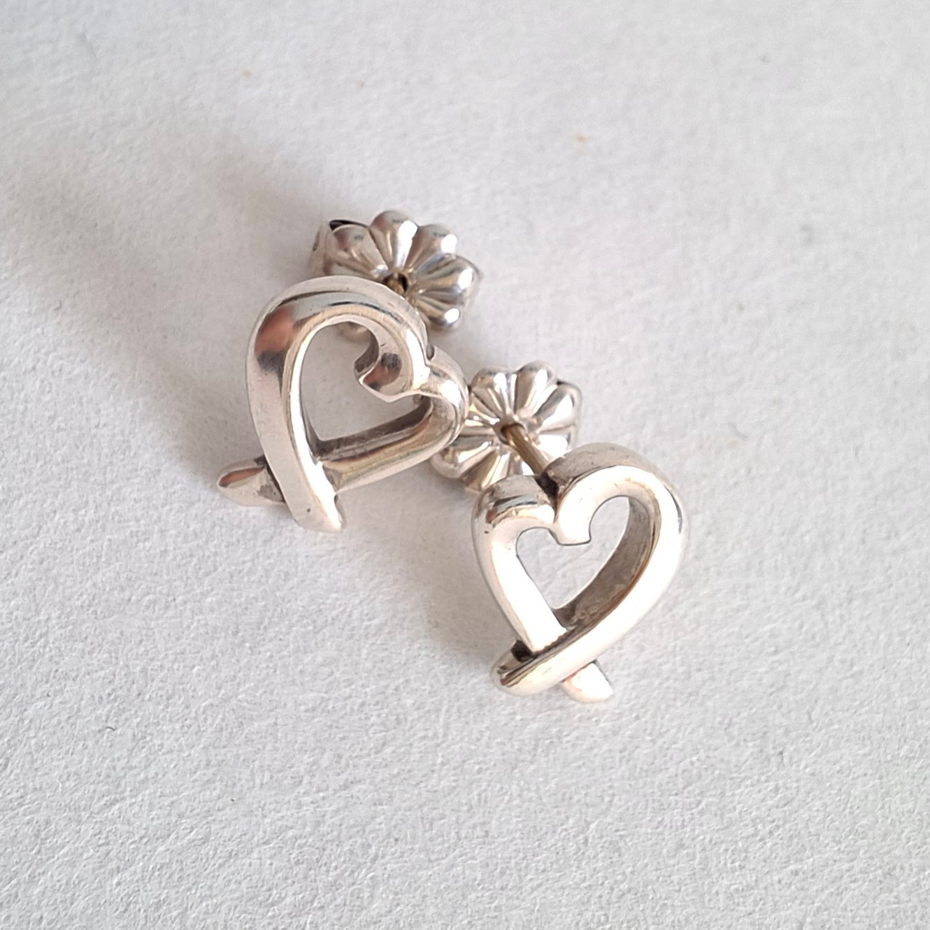 Tiffany & Co Paloma Picasso Loving Heart Earrings in 925 Sterling Silver