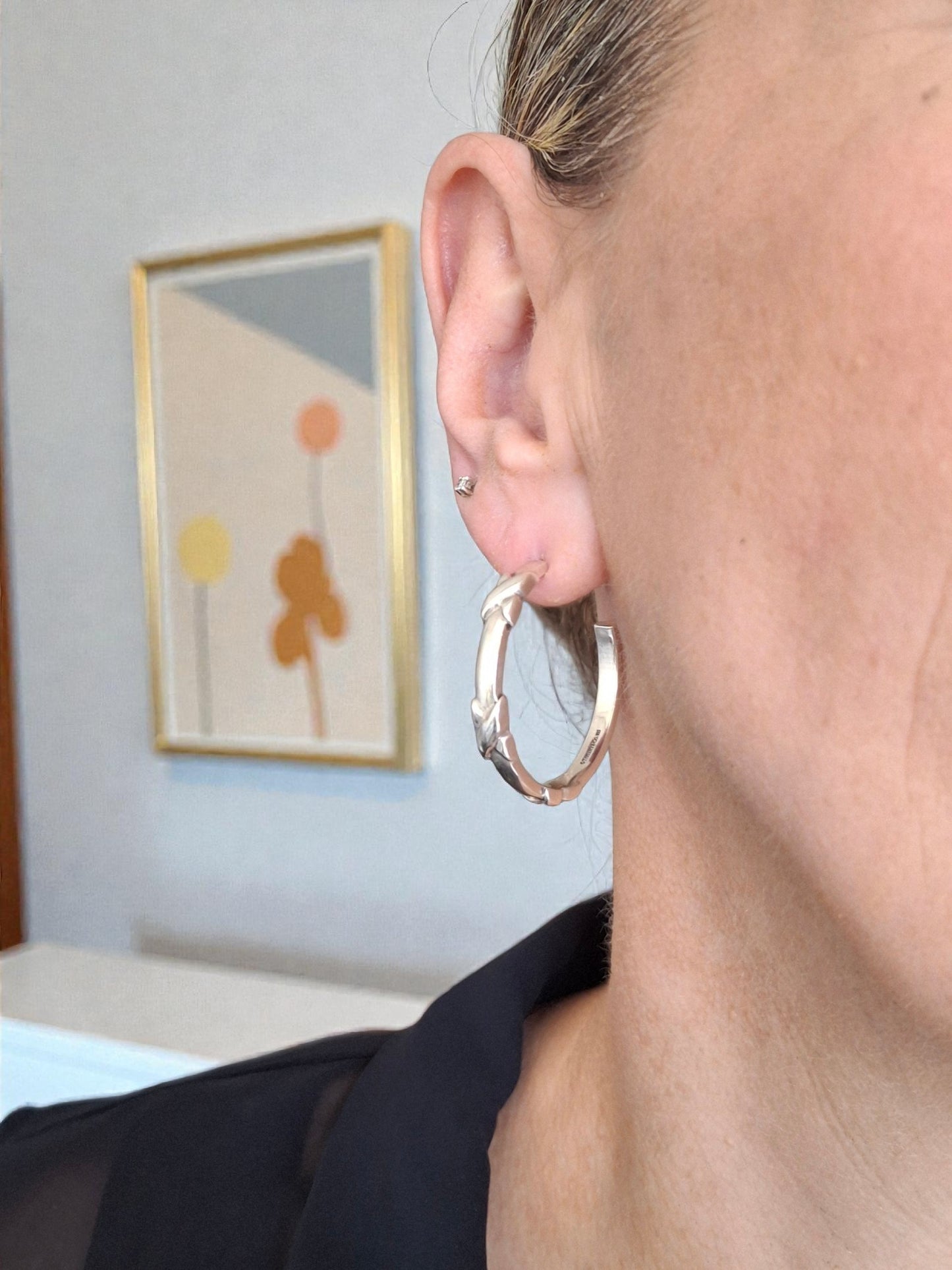 Tiffany & Co Signature X Hoop Earrings in 925 Sterling Silver