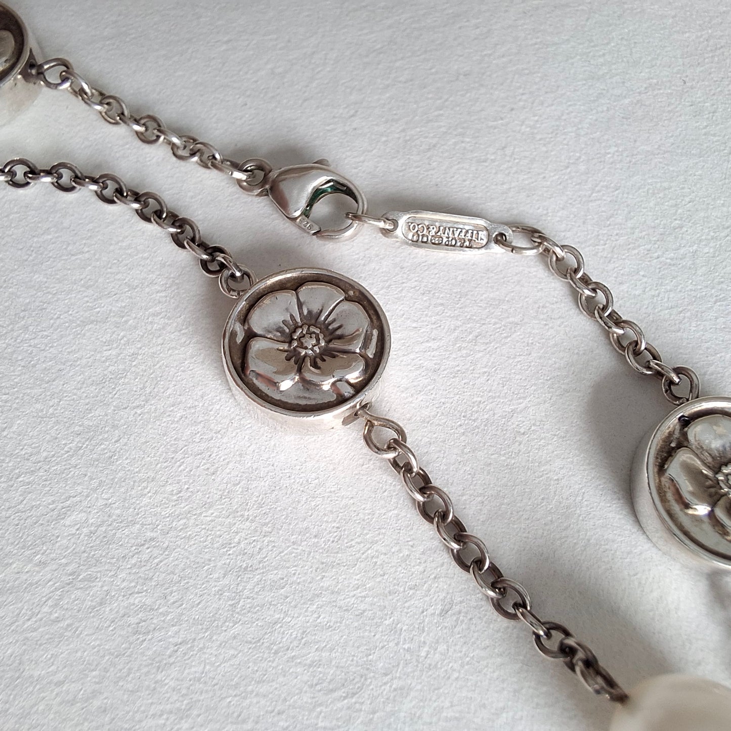 Tiffany & Co Pearl and Silver Necklace in Hallmarked Sterling Silver