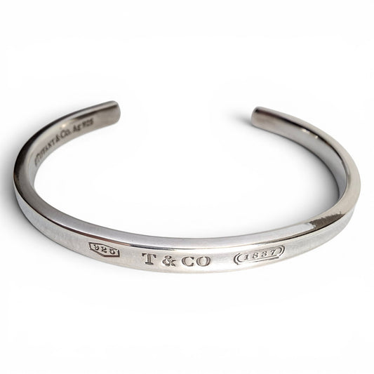 Tiffany & Co Narrow Cuff Bracelet in  Hallmarked Sterling Silver