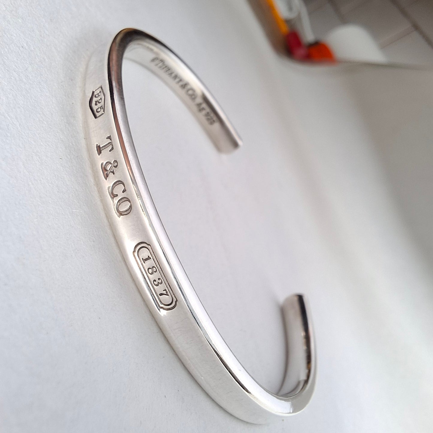 Tiffany & Co Narrow Cuff Bracelet in  Hallmarked Sterling Silver