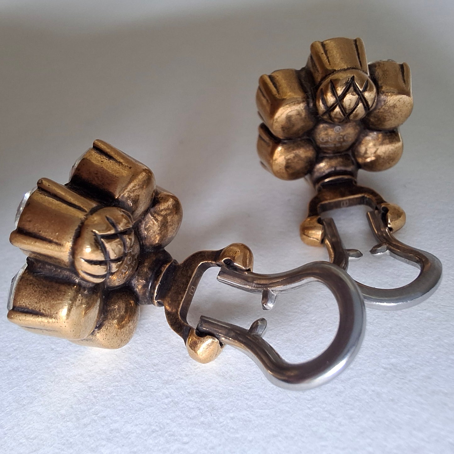 Gucci Marmont GG Logo Crystal Earrings with Box & Pouch