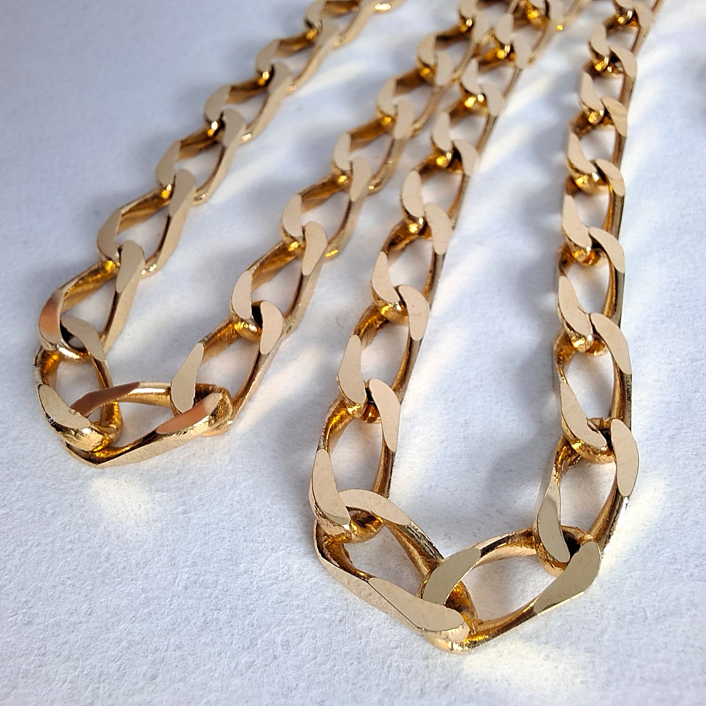 Vintage Christian Dior Plain Long Gold Plated Curb Link Necklace