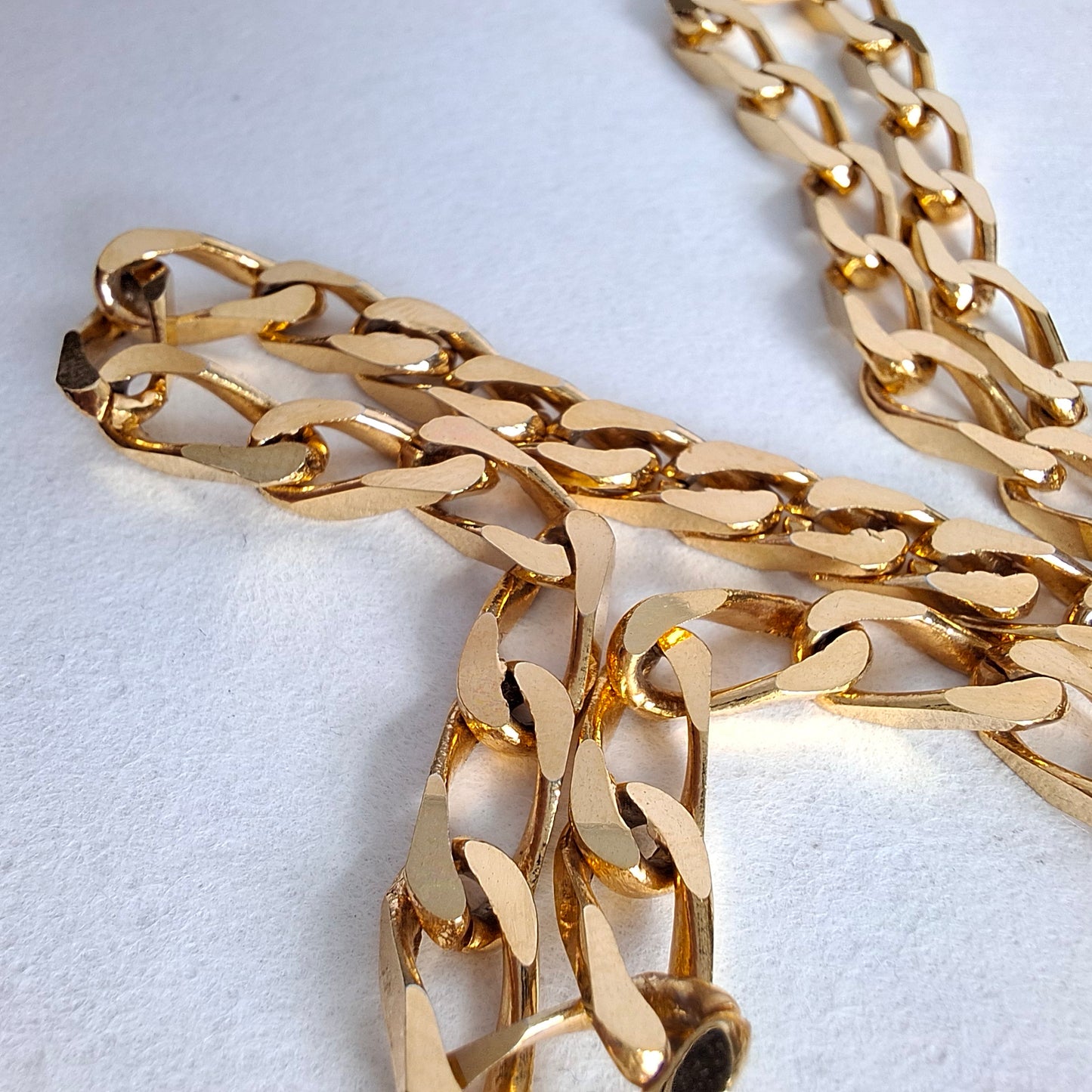 Vintage Christian Dior Plain Long Gold Plated Curb Link Necklace