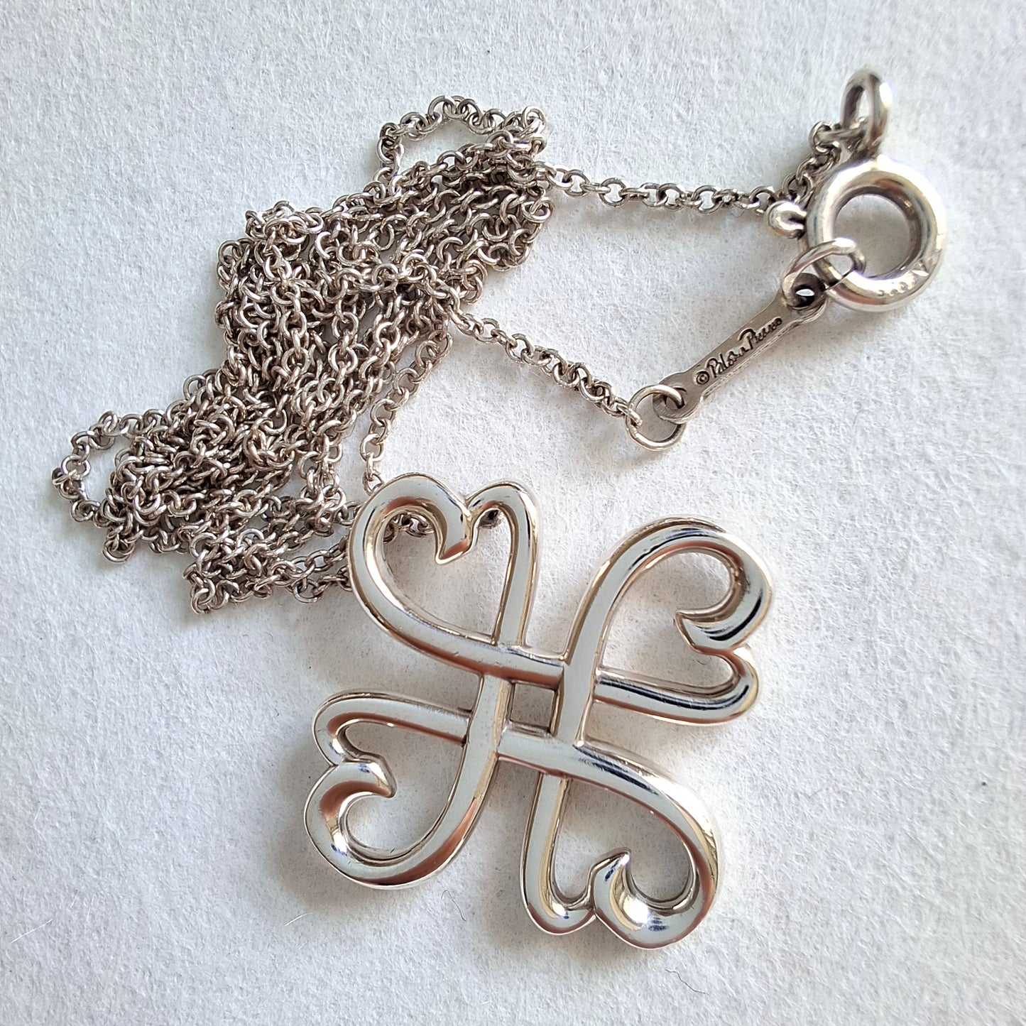 Vintage Paloma Picasso Tiffany & Co Loving Hearts Pendant Necklace  in Sterling Silver
