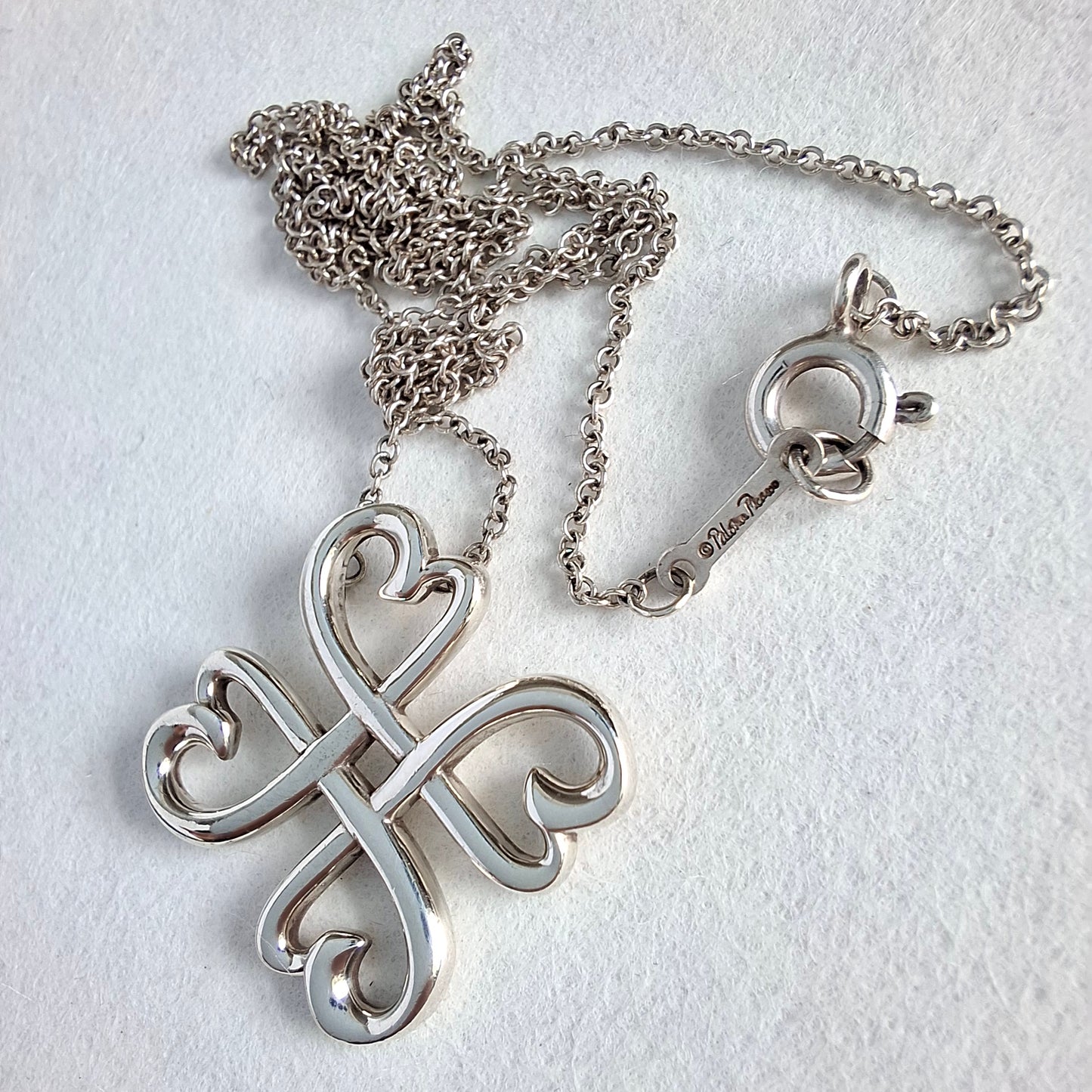 Vintage Paloma Picasso Tiffany & Co Loving Hearts Pendant Necklace  in Sterling Silver