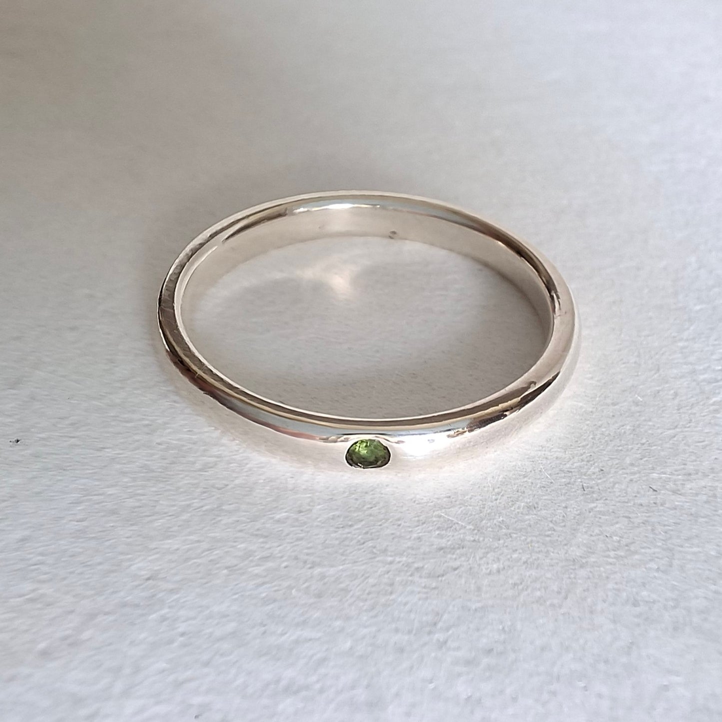 Tiffany & Co Elsa Peretti Design Sterling Silver Emerald Band Ring