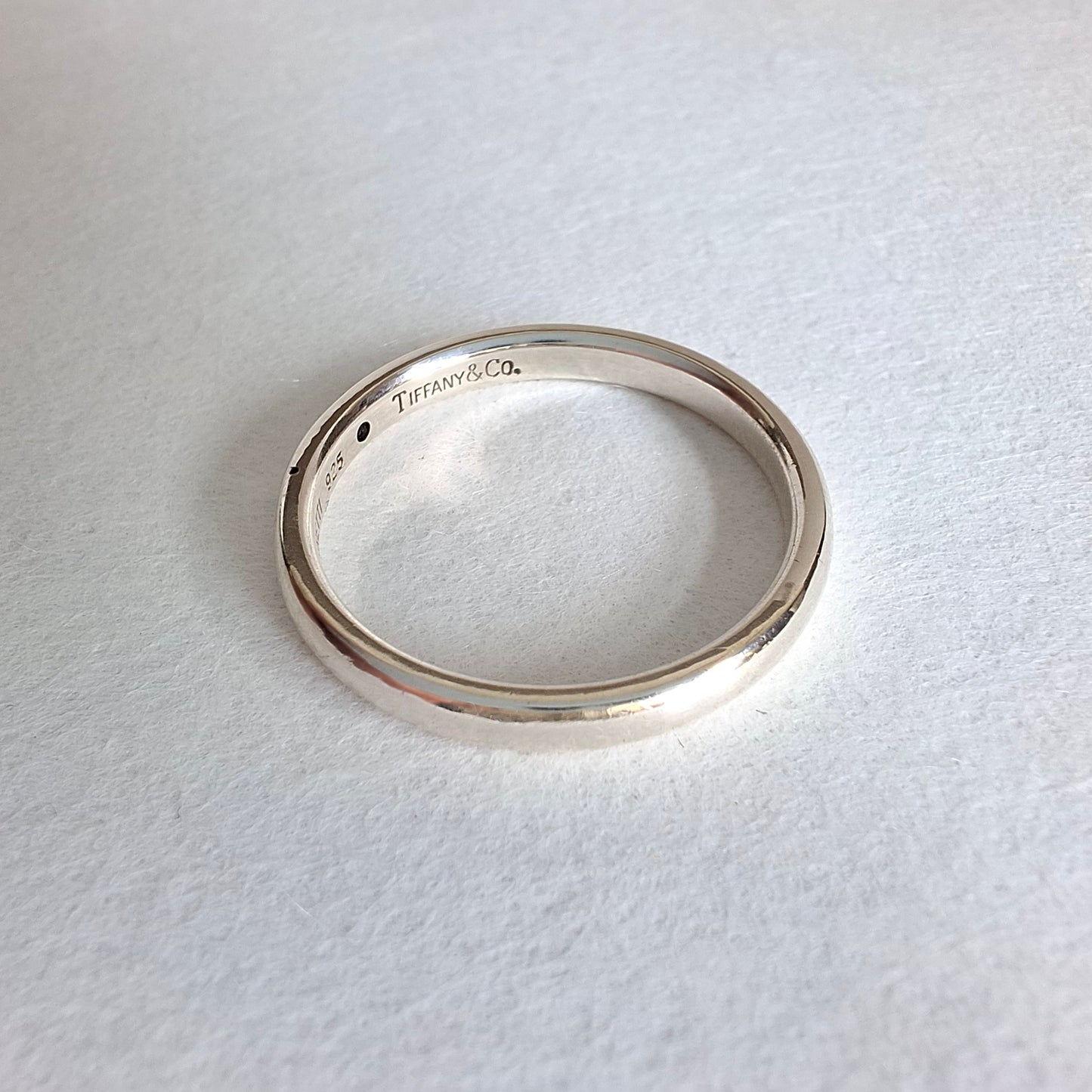 Tiffany & Co Elsa Peretti Design Sterling Silver Emerald Band Ring