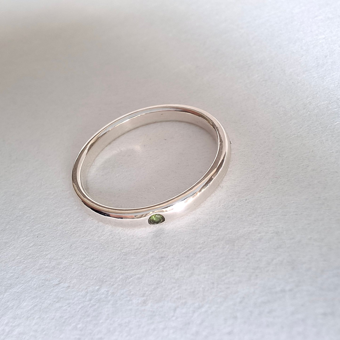 Tiffany & Co Elsa Peretti Design Sterling Silver Emerald Band Ring
