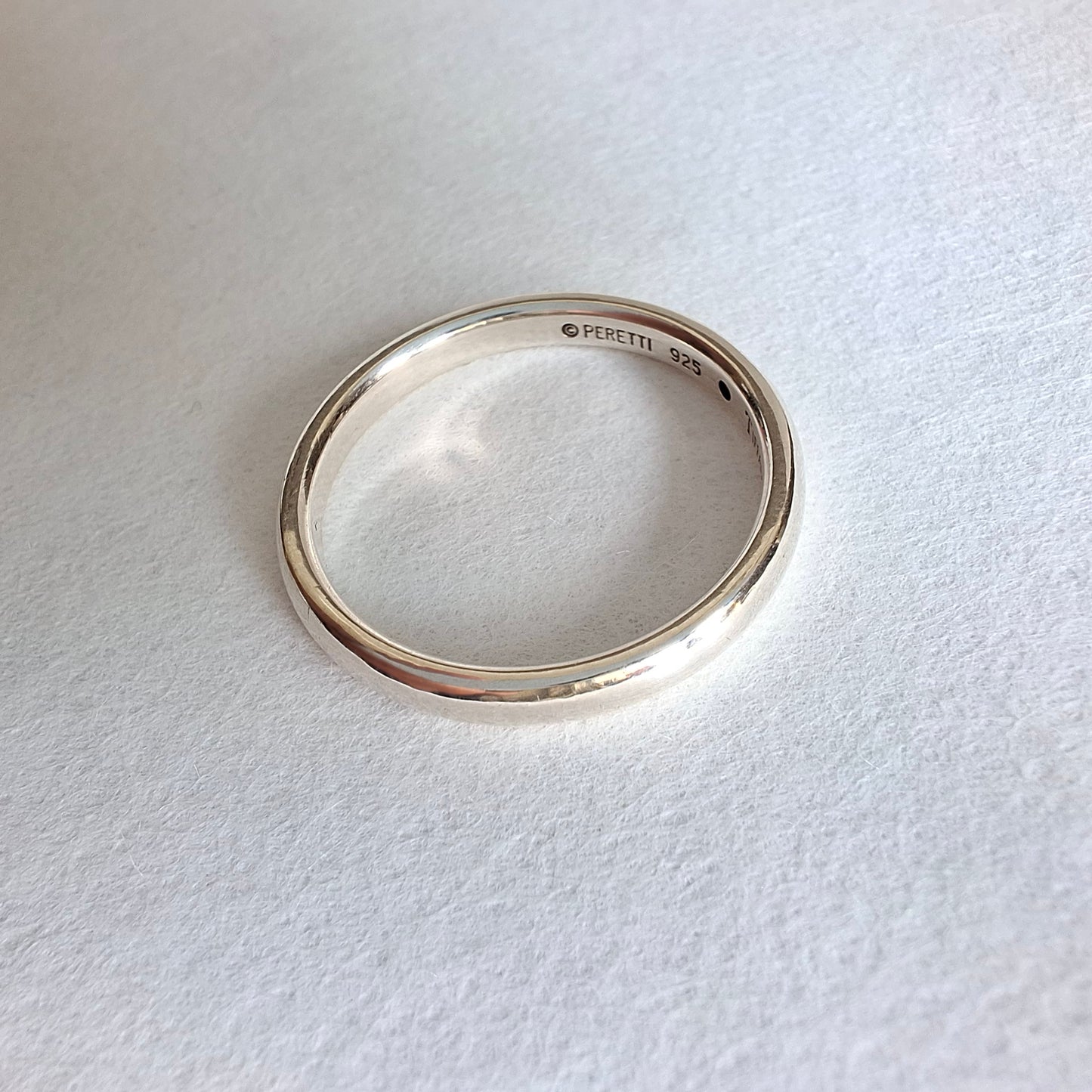 Tiffany & Co Elsa Peretti Design Sterling Silver Emerald Band Ring
