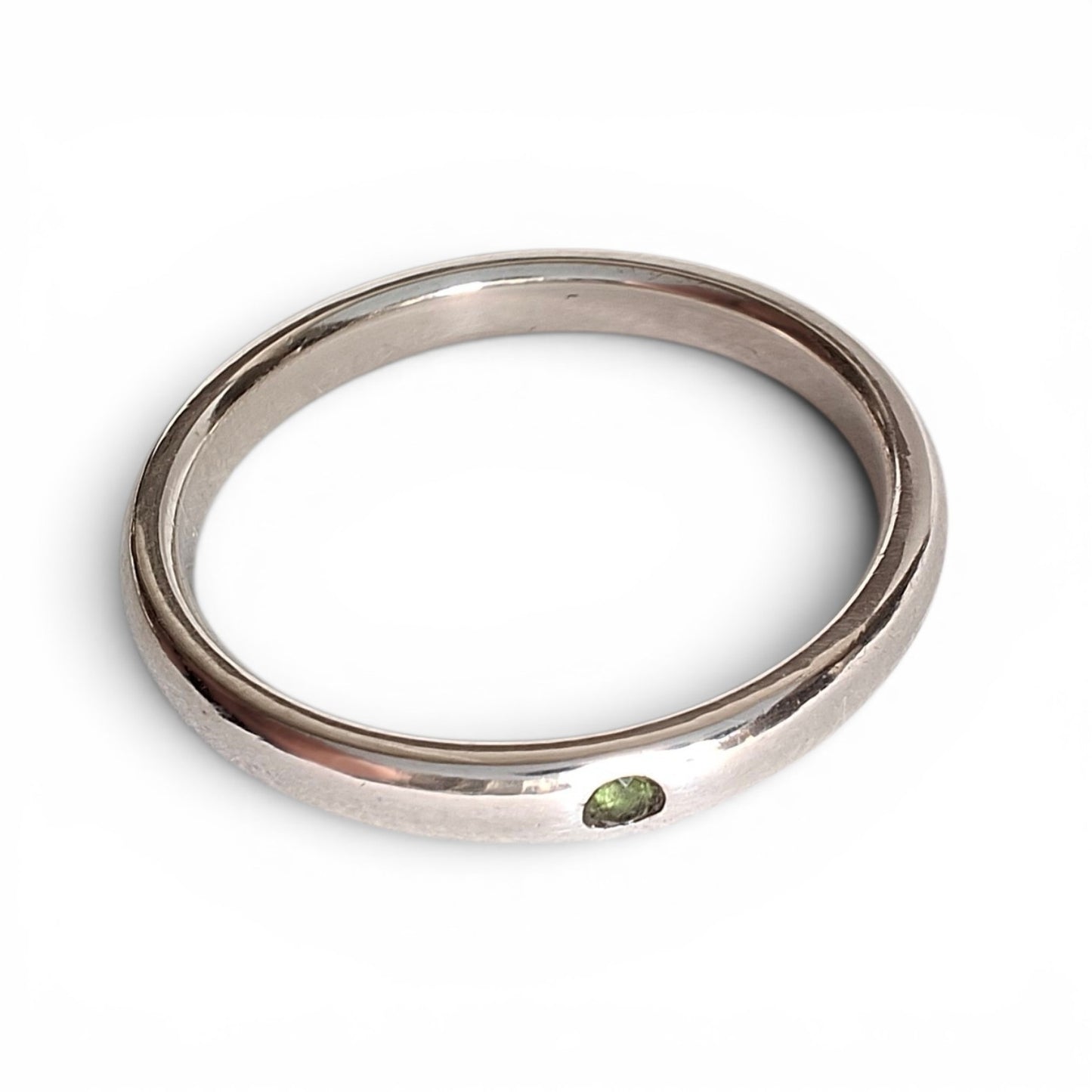 Tiffany & Co Elsa Peretti Design Sterling Silver Emerald Band Ring