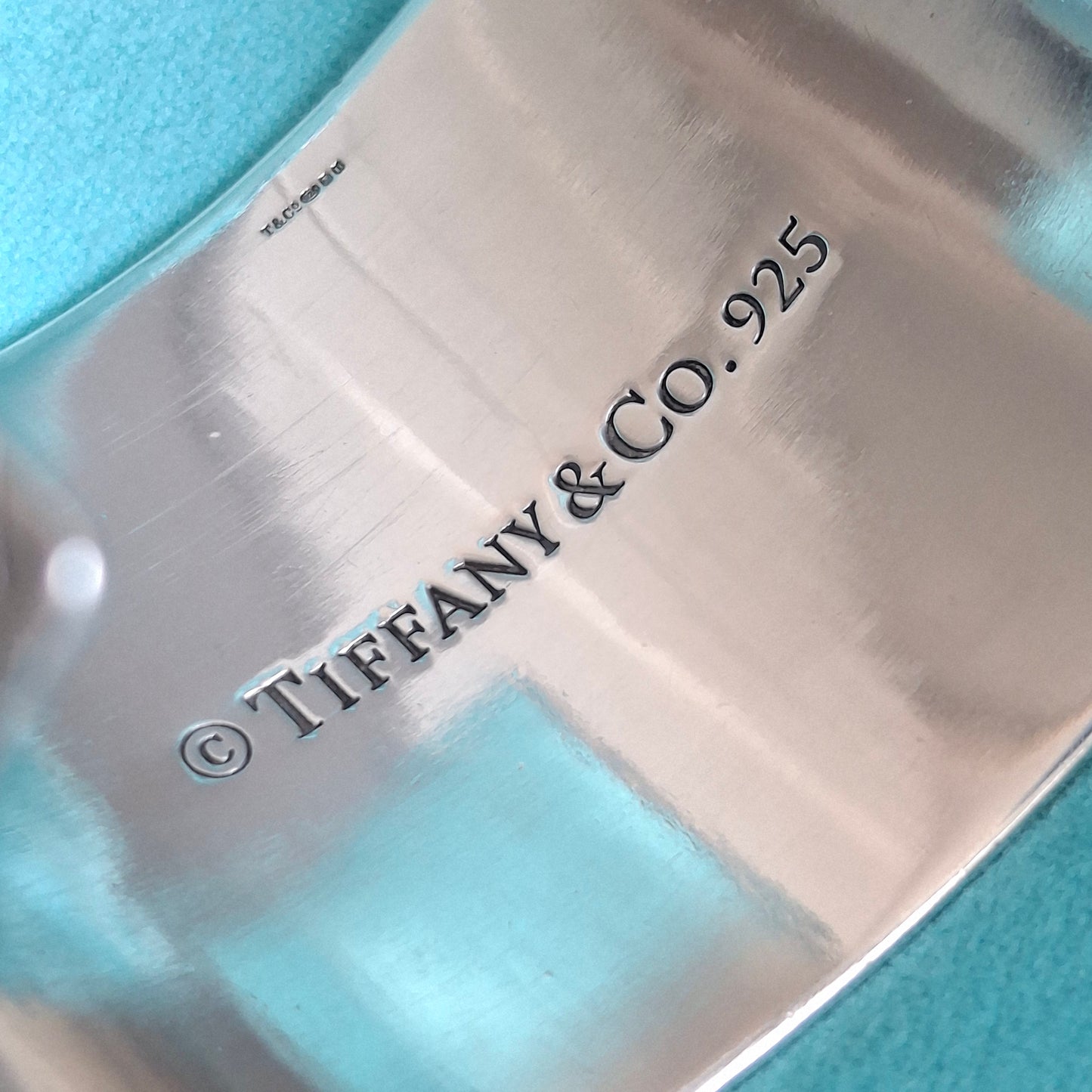Tiffany & Co New York Script Notes Wide Cuff Bracelet in Hallmarked Sterling Silver