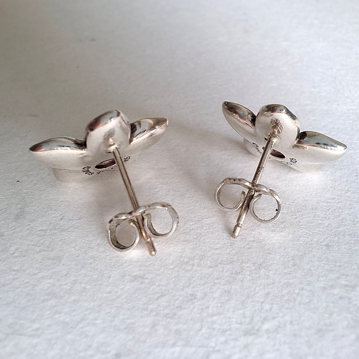 Vintage 2003 Tiffany & Co Sterling Silver Tourmaline Flower Earrings