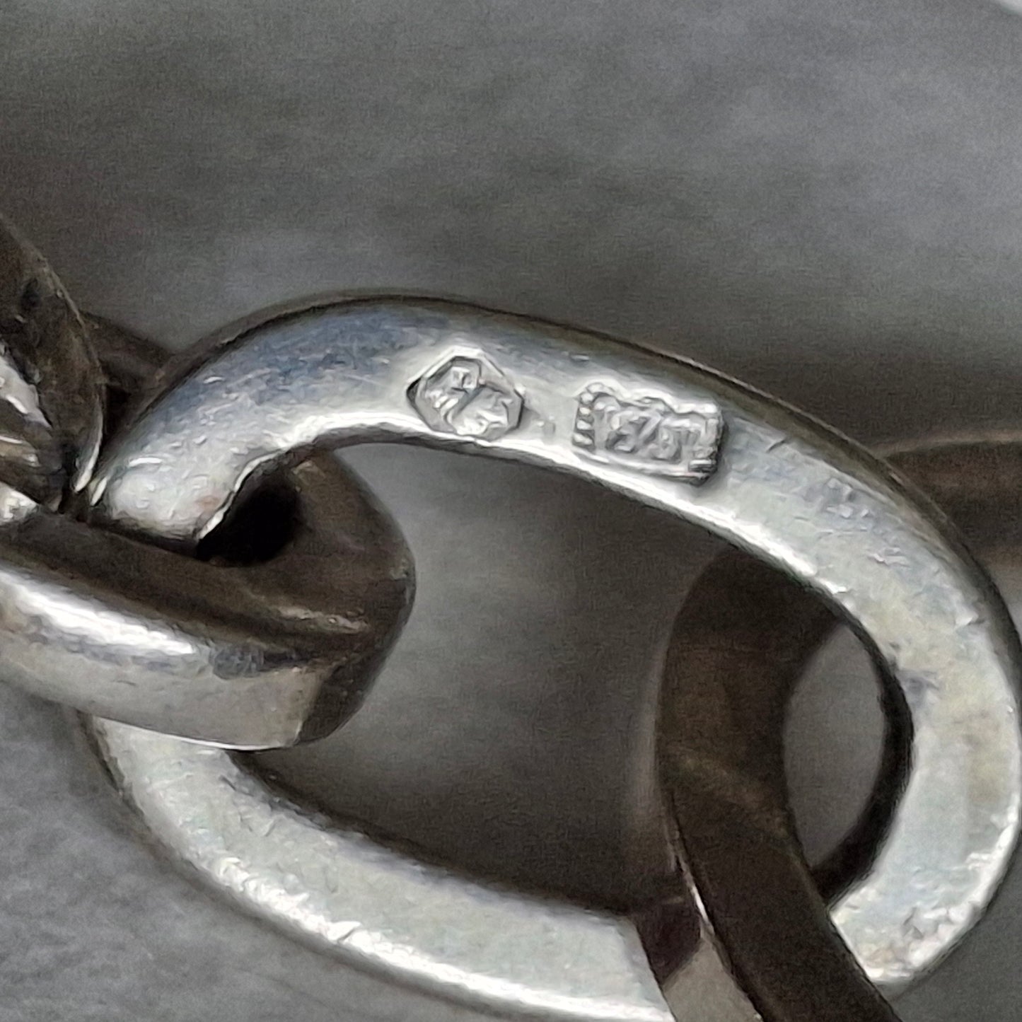 Vintage Gucci Round Tag Logo Necklace in Hallmarked Sterling Silver