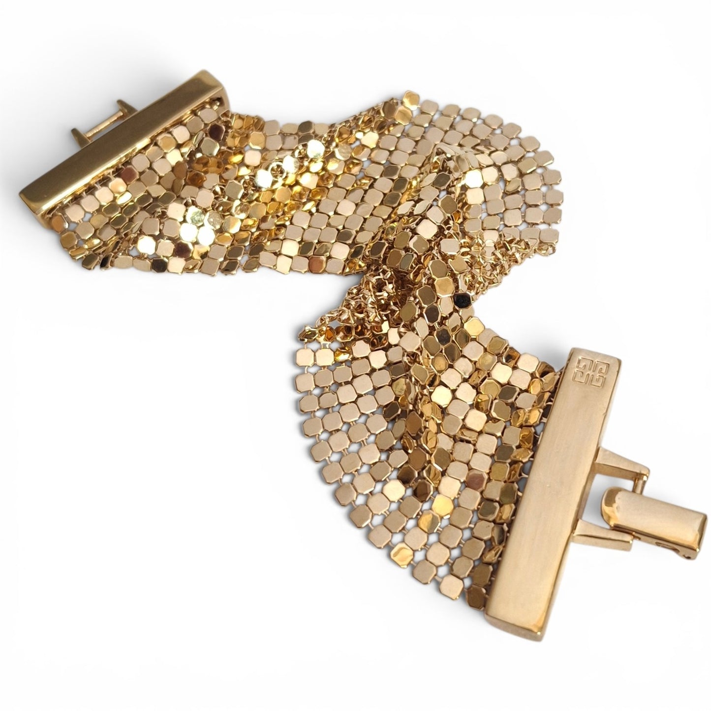 Vintage Givenchy Gold Plated Mesh Bracelet