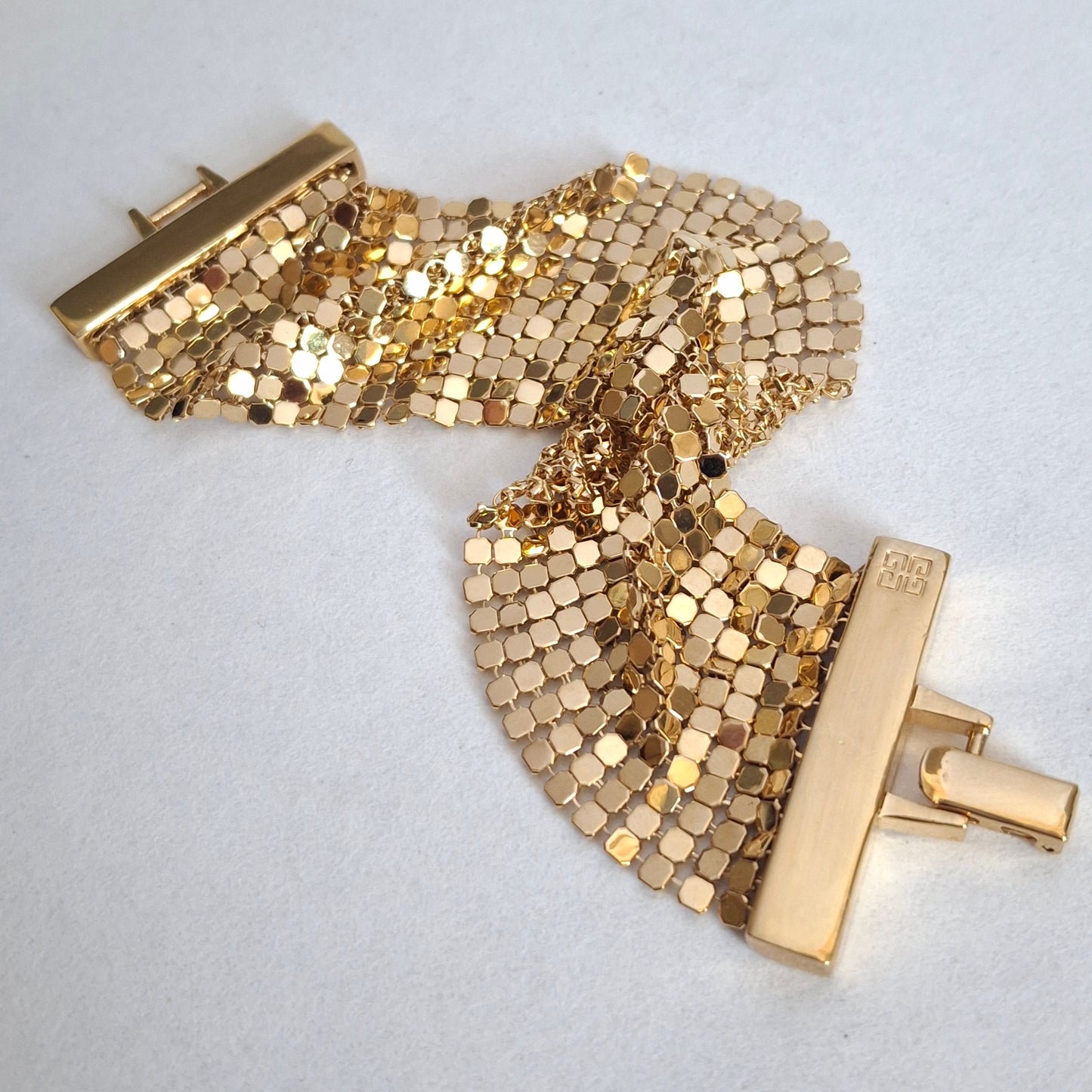Vintage Givenchy Gold Plated Mesh Bracelet