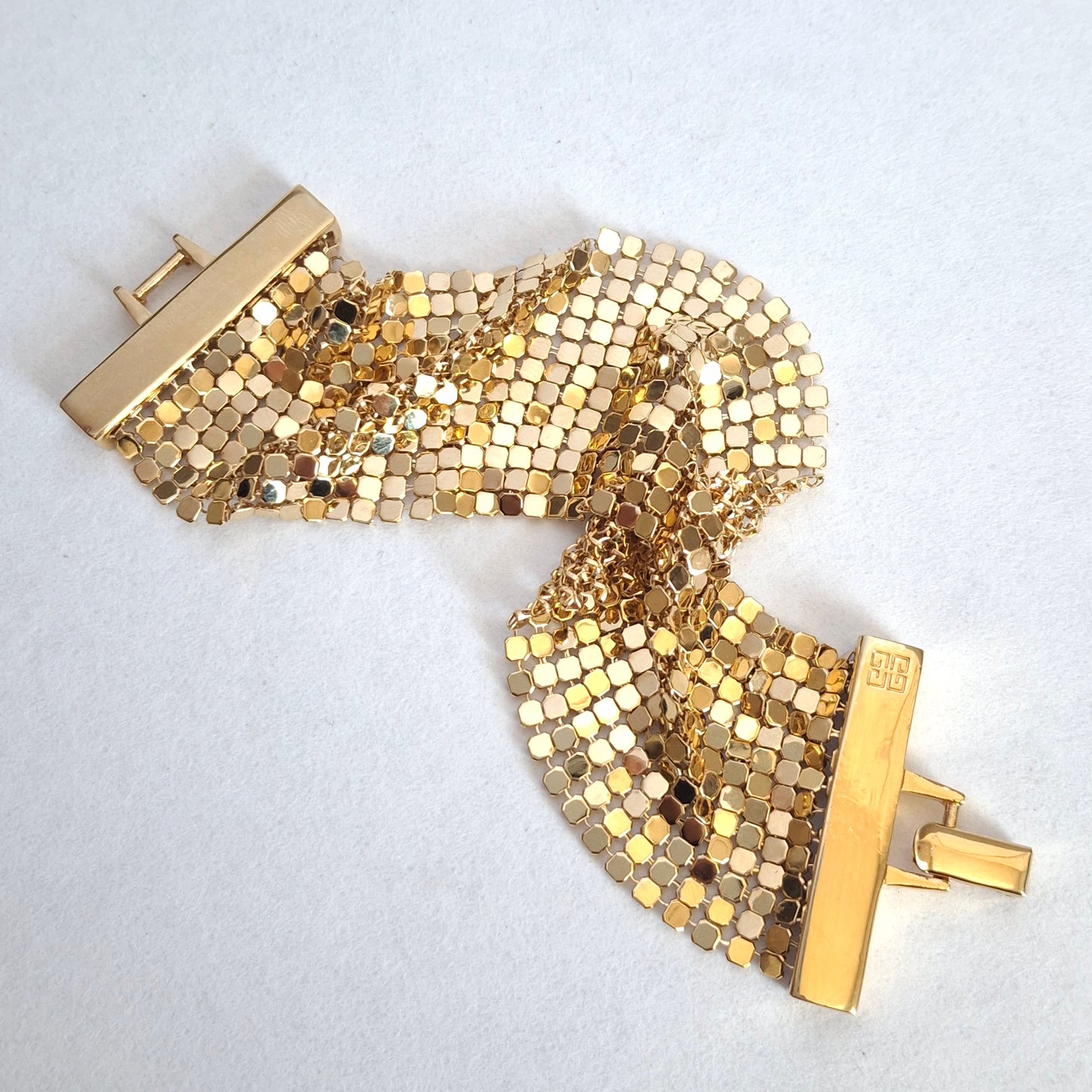 Vintage Givenchy Gold Plated Mesh Bracelet