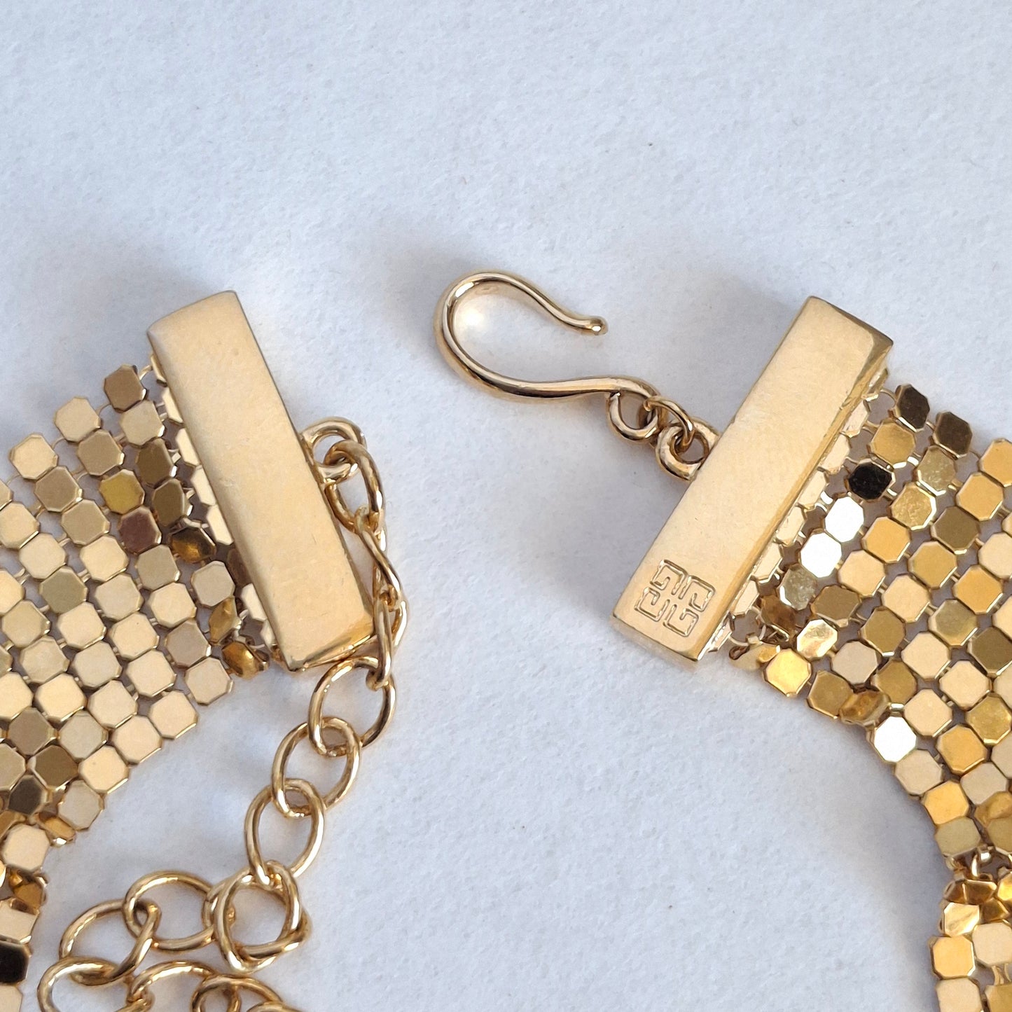 Vintage Givenchy Gold Plated Mesh Choker Necklace