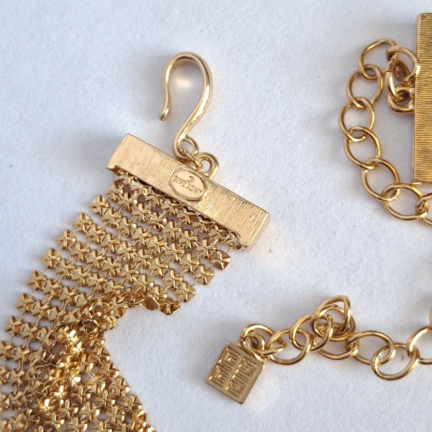 Vintage Givenchy Gold Plated Mesh Choker Necklace