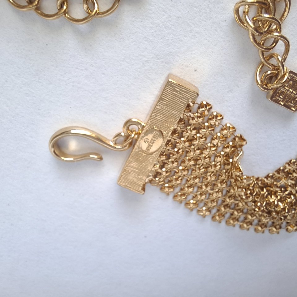 Vintage Givenchy Gold Plated Mesh Choker Necklace