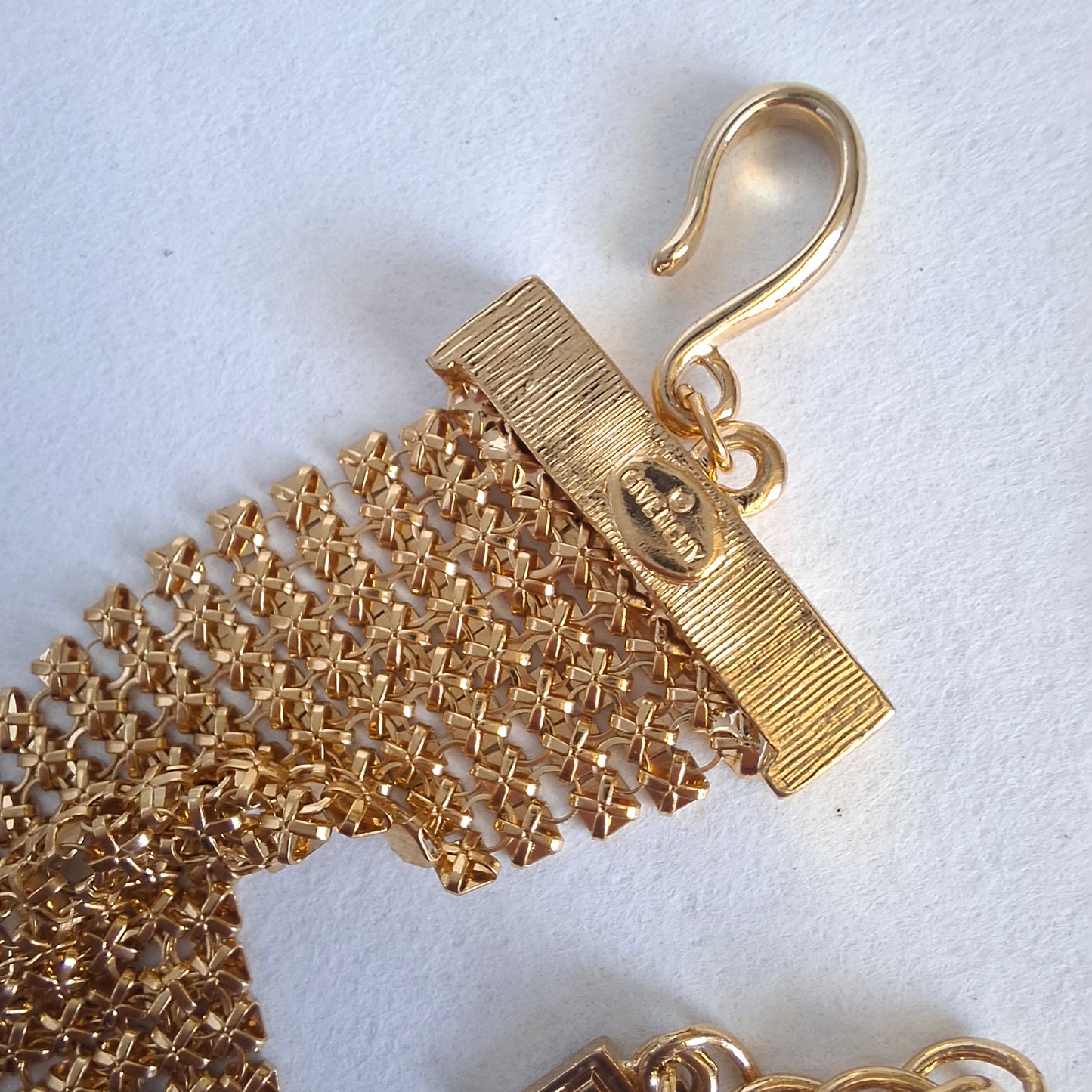 Vintage Givenchy Gold Plated Mesh Choker Necklace